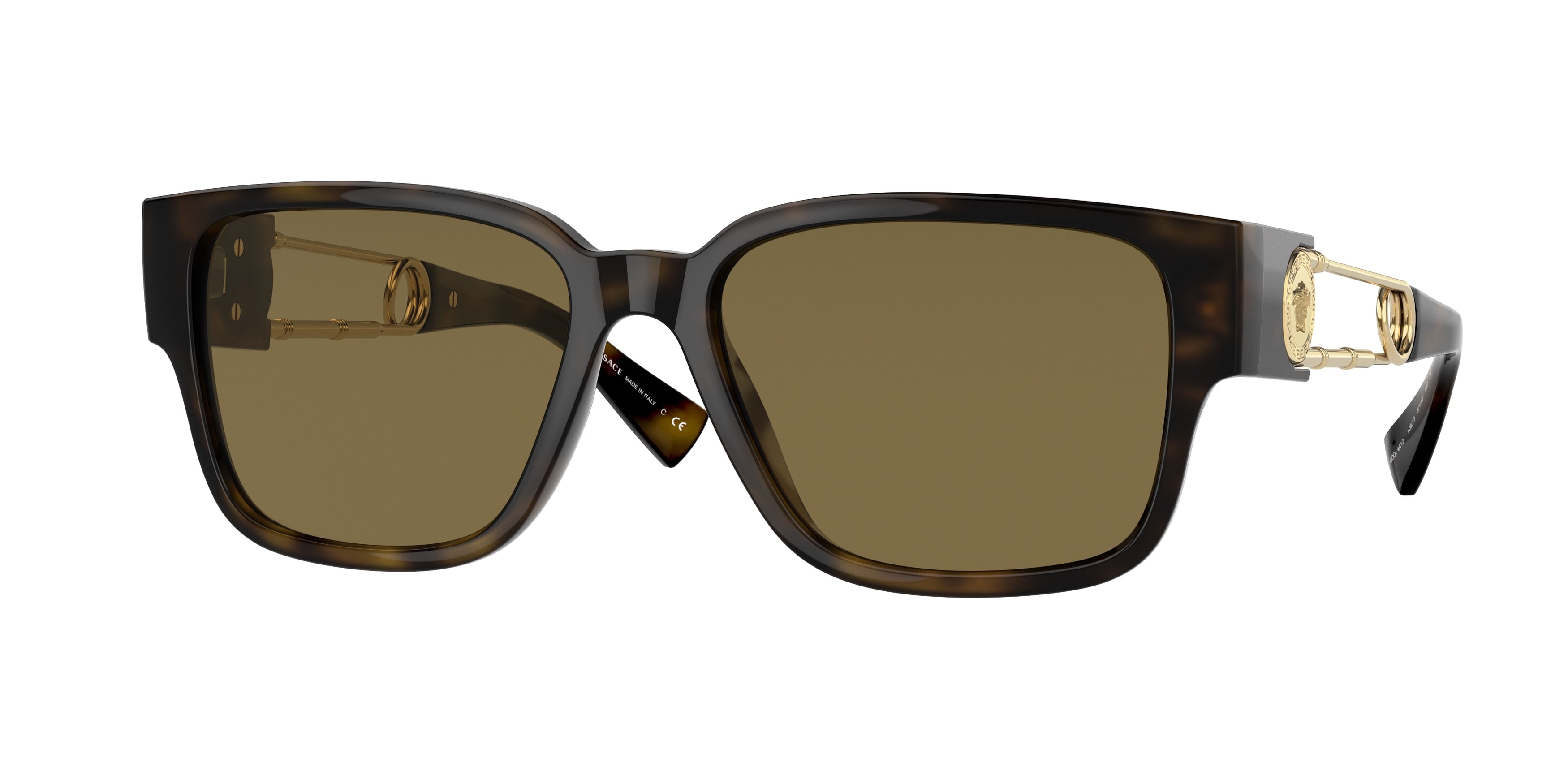 Versace VE4412 Rectangle Sunglasses  108/73-Havana 57-140-18 - Color Map Tortoise