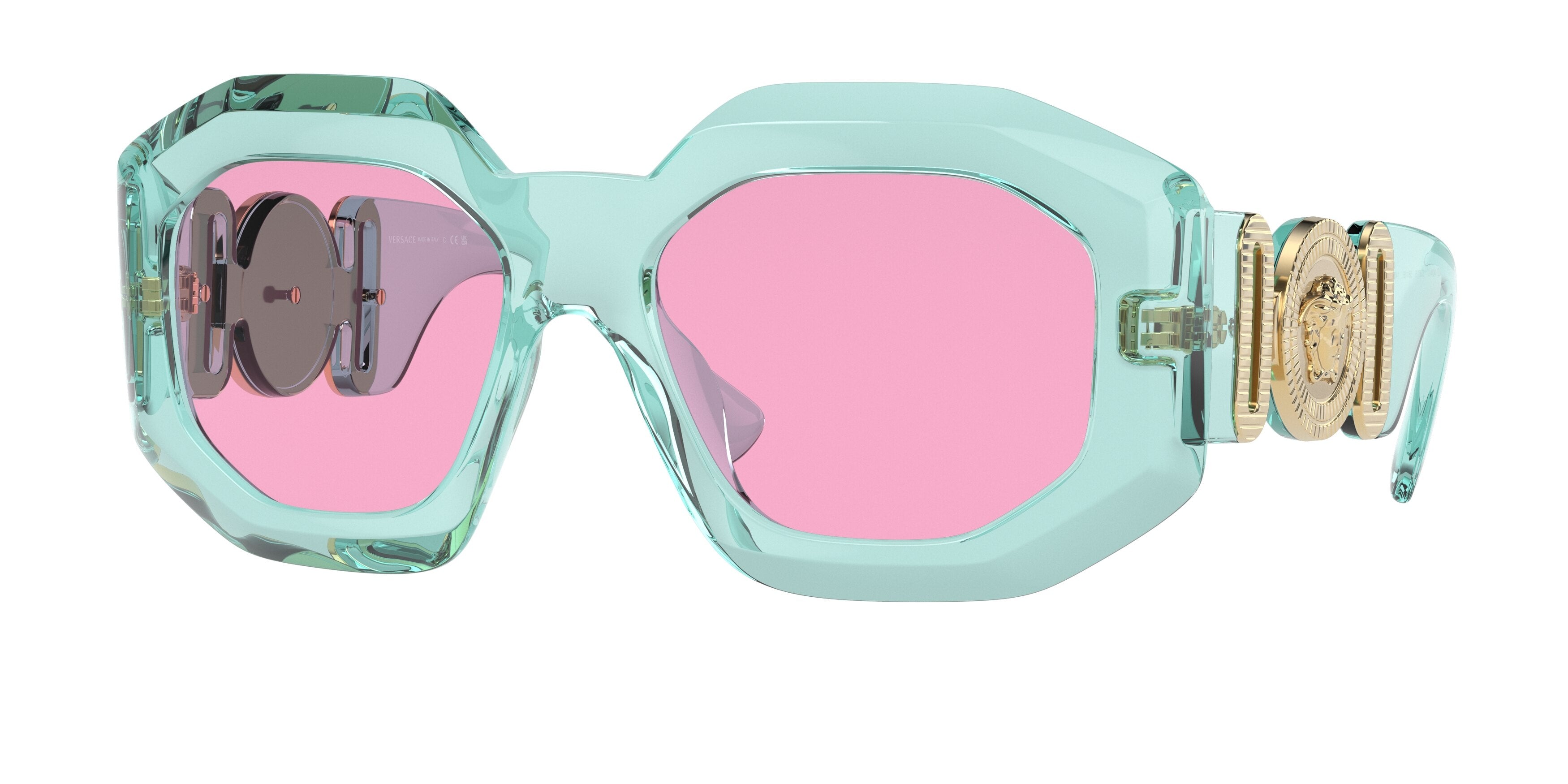 Versace VE4424U Irregular Sunglasses 5361/5-Transparent Turquoise 56-145-18 - Color Map Blue