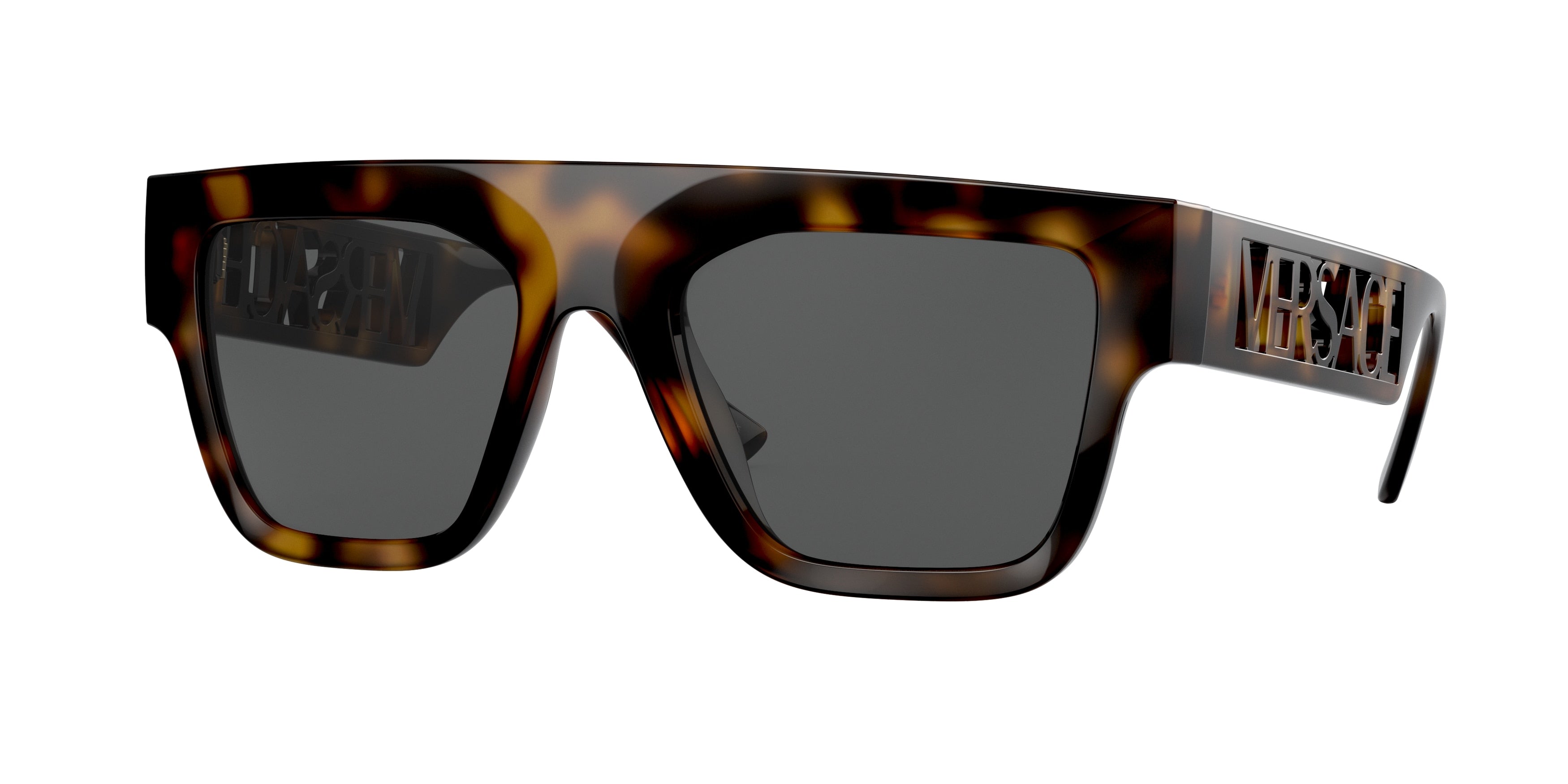Versace VE4430U Rectangle Sunglasses 108/87-Havana 53-140-20 - Color Map Tortoise