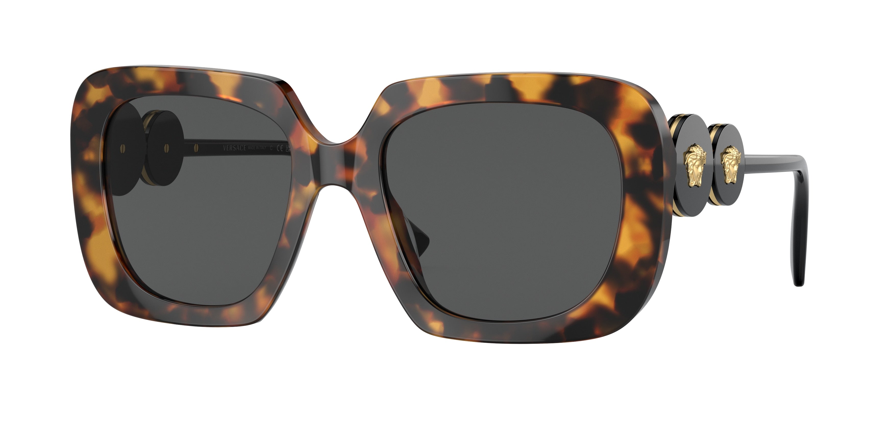 Versace Brown Tortoiseshell Oversized Women\'s Sunglasses Versace VE4505U Square Sunglasses | Fashion Eyewear US main image 3