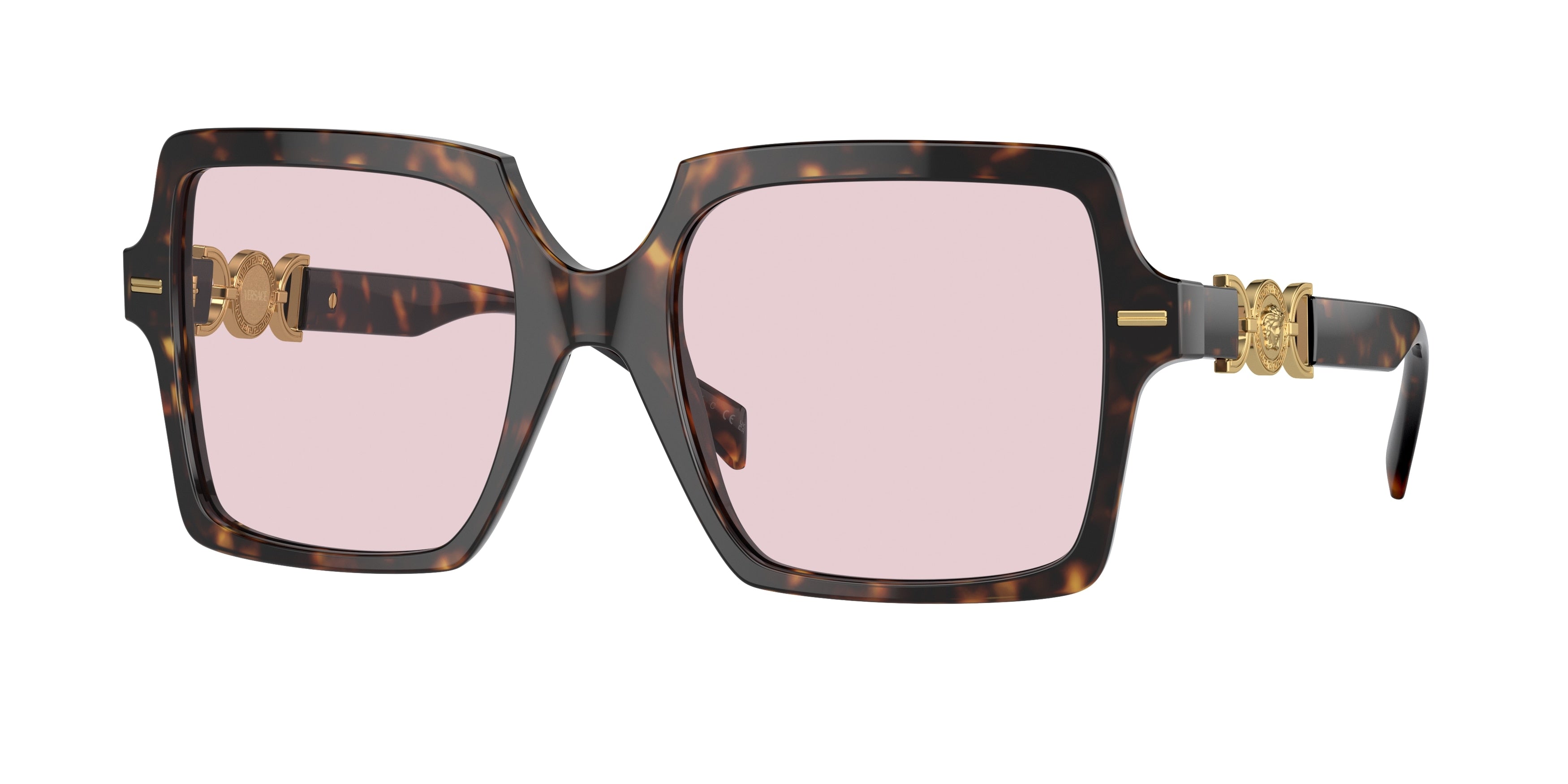 Versace VE4441F Square Sunglasses 108/P5-Havana 55-140-20 - Color Map Tortoise