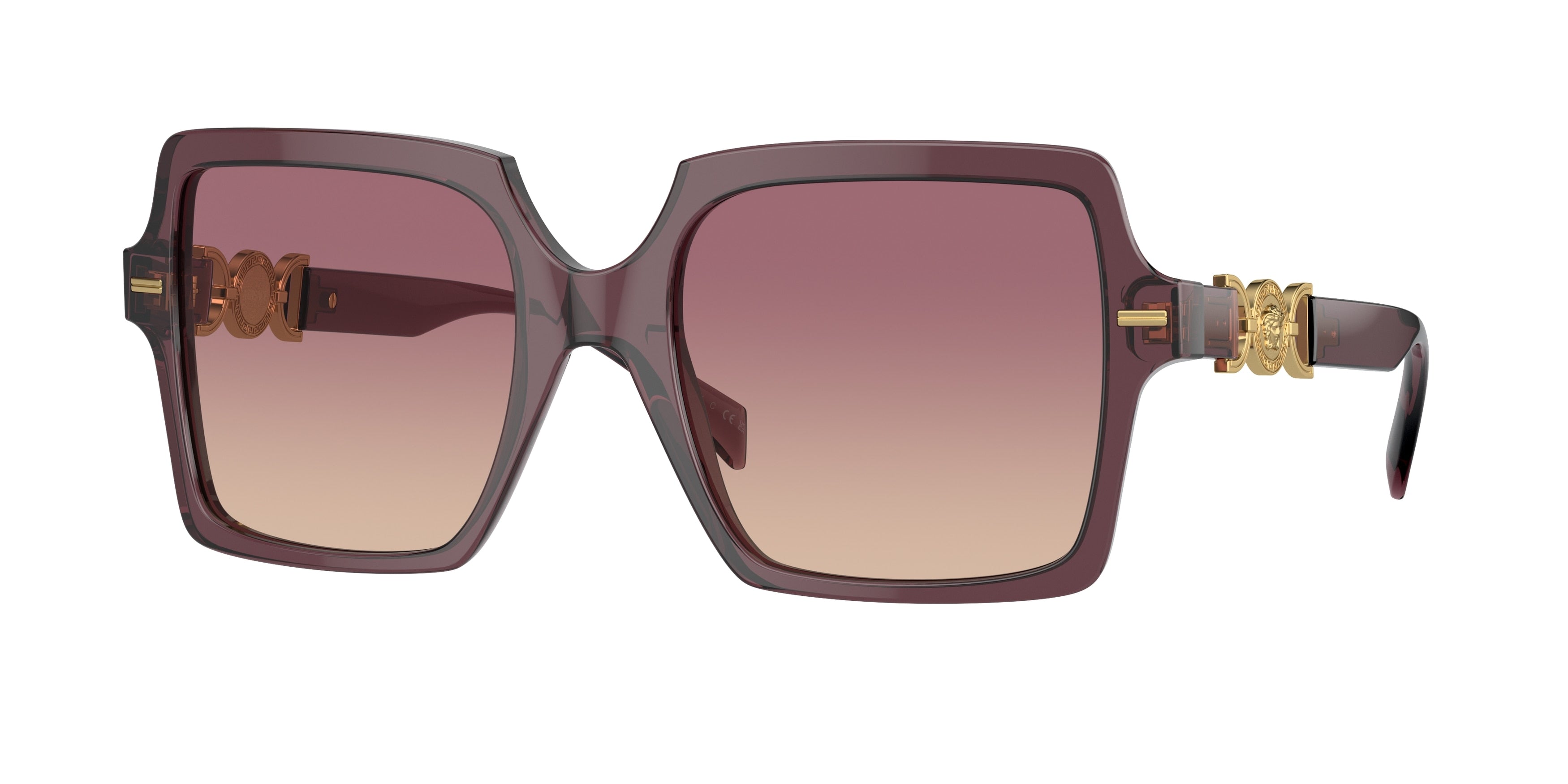 Versace VE4441 Square Sunglasses 520968-Transparent Violet 55-140-20 - Color Map Violet