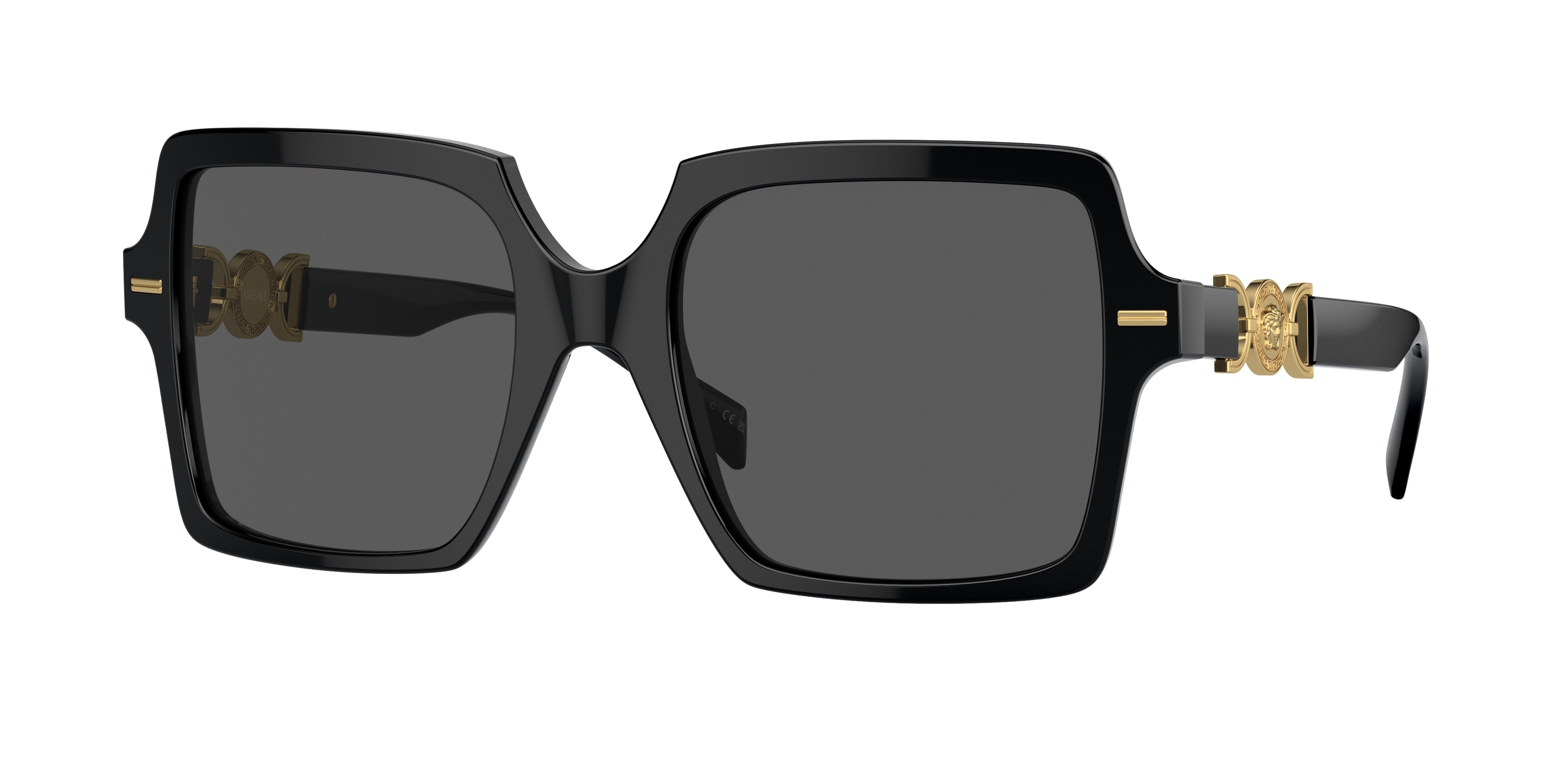 Versace VE4441 Square Sunglasses GB1/87-Black 55-140-20 - Color Map Black