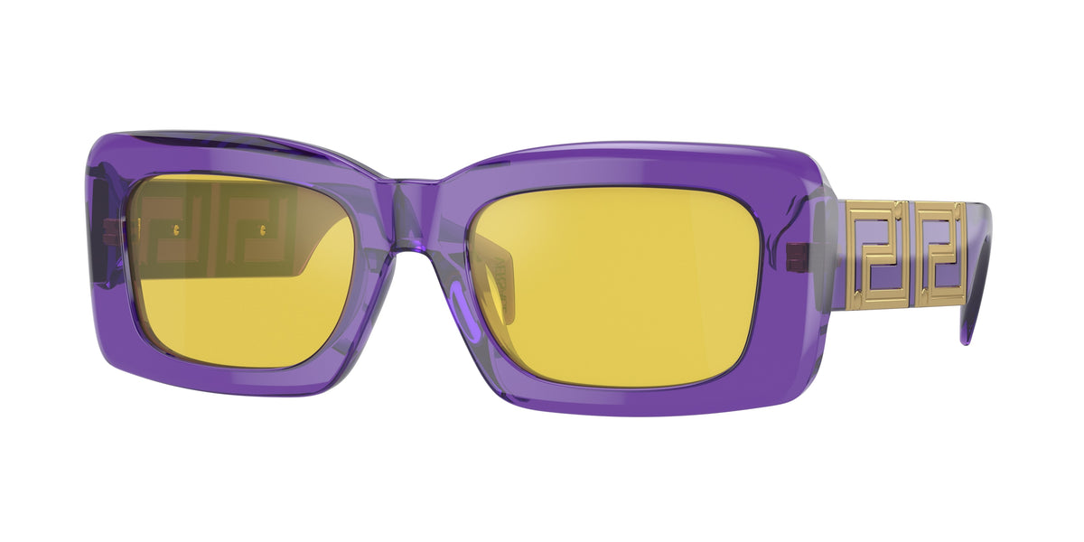 Versace VE4444U Rectangle Sunglasses 5408V9-Transparent Violet 54-140-21 - Color Map Violet