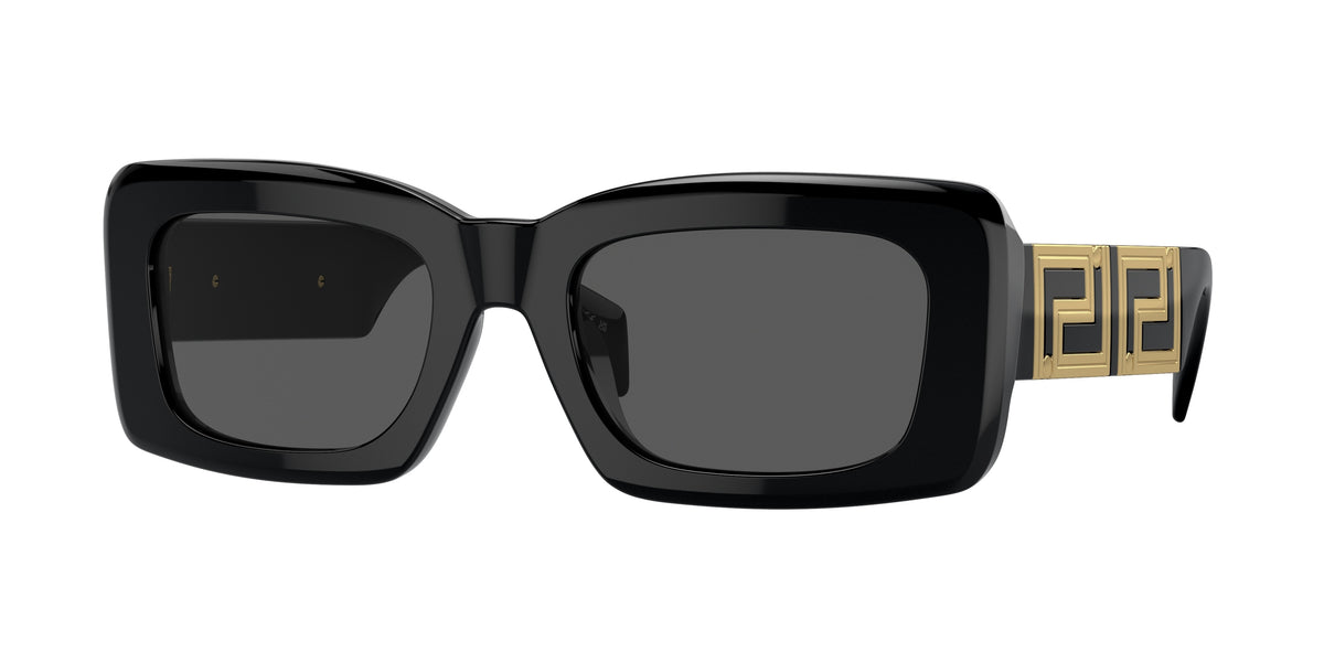 Versace VE4444U Rectangle Sunglasses GB1/87-Black 54-140-21 - Color Map Black