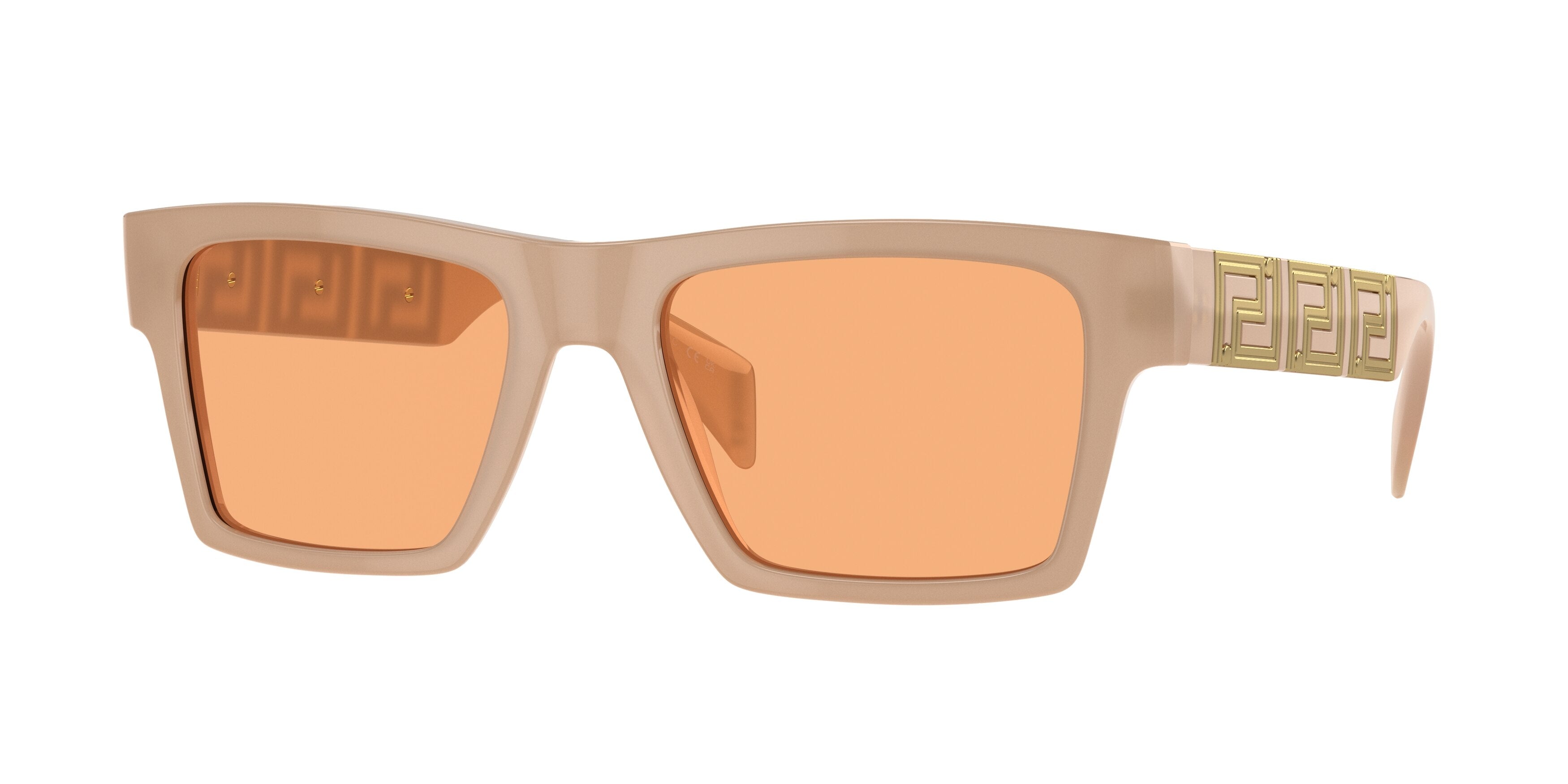 Versace VE4445F Rectangle Sunglasses 541174-Opal Beige 54-145-19 - Color Map Brown