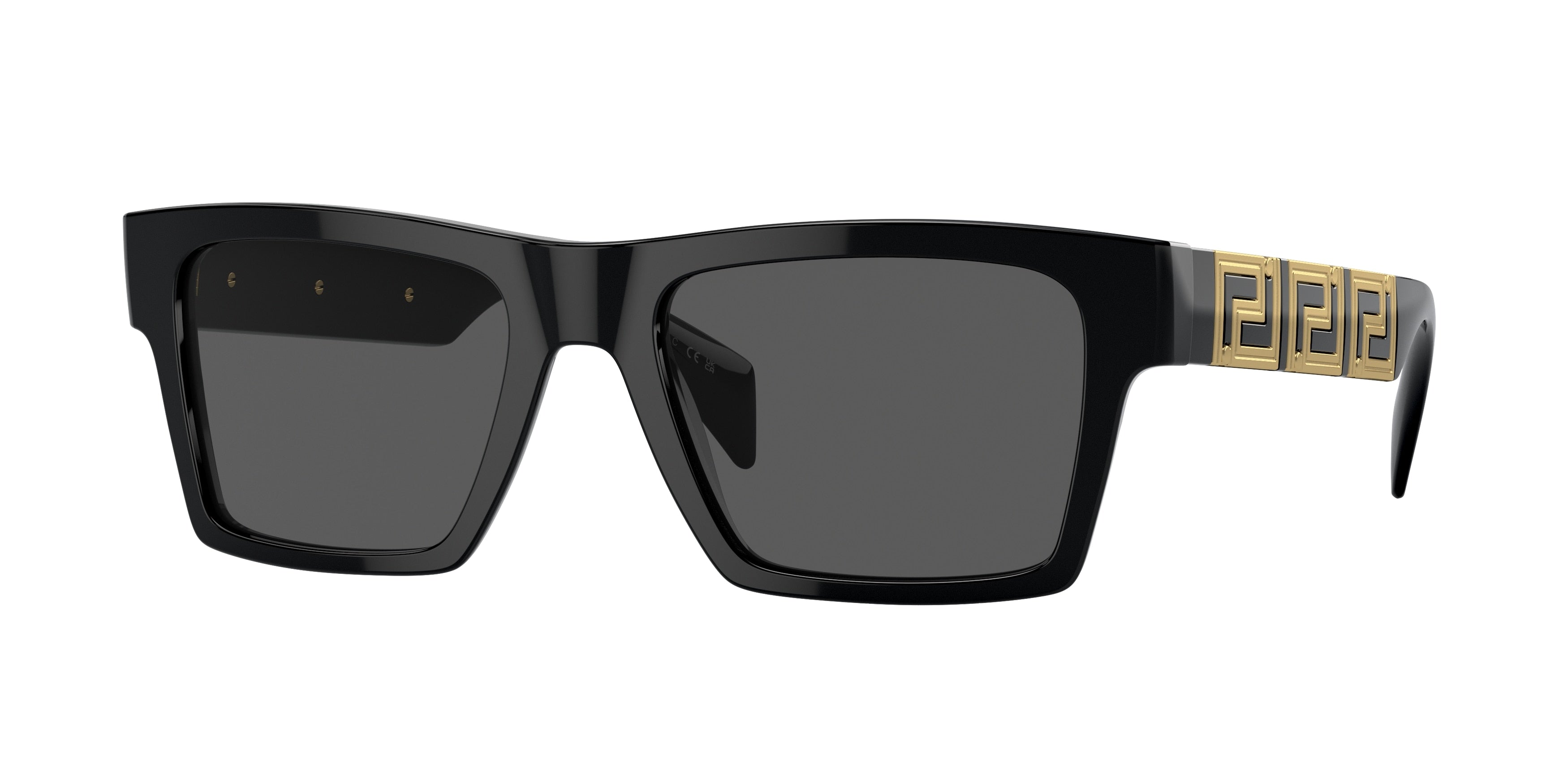 Versace VE4445F Rectangle Sunglasses GB1/87-Black 54-145-19 - Color Map Black