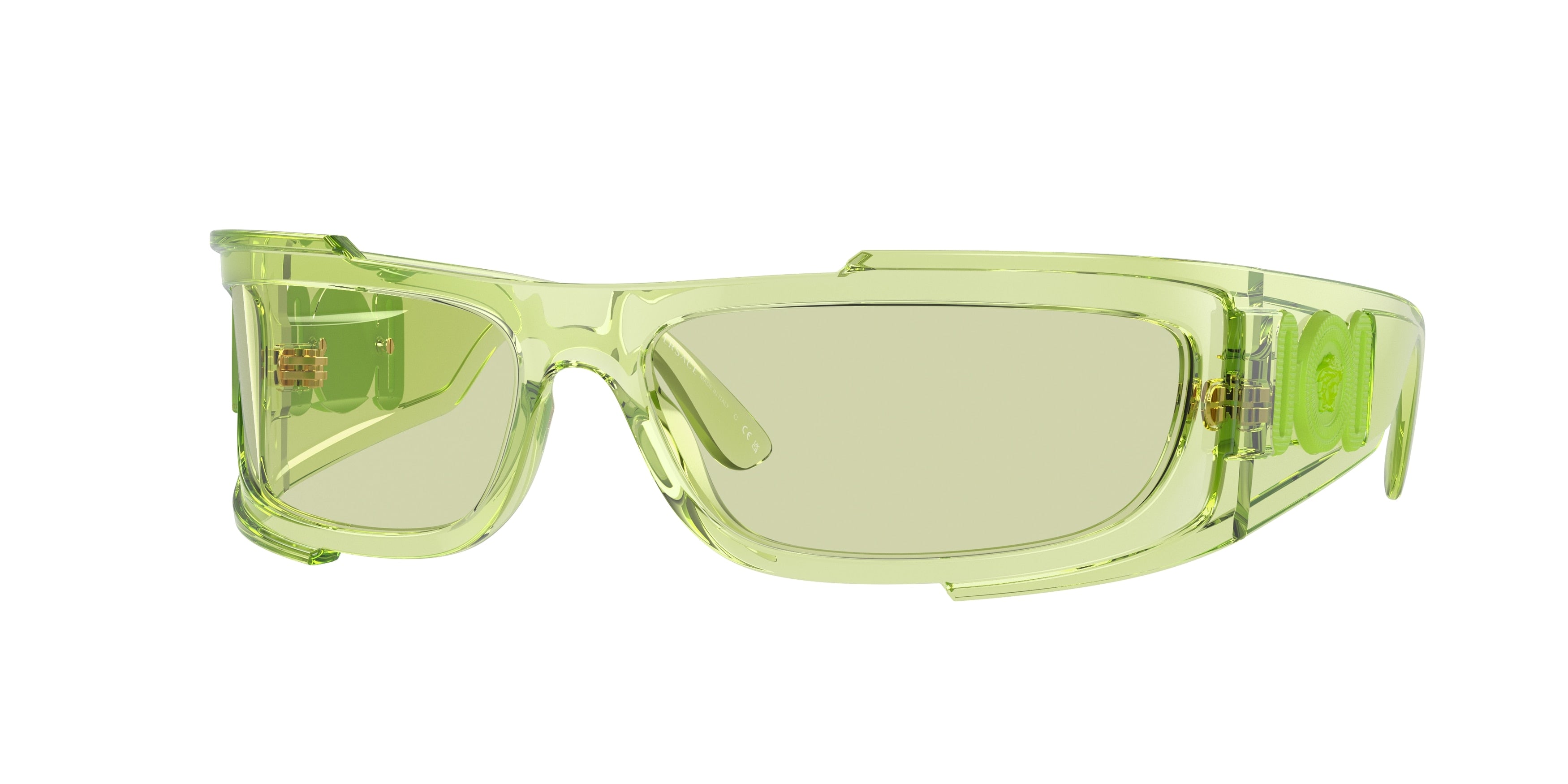 Versace VE4446 Rectangle Sunglasses 541471-Transparent Green 67-120-16 - Color Map Green