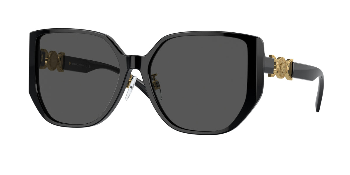 Versace VE4449D Square Sunglasses GB1/87-Black 58-140-16 - Color Map Black