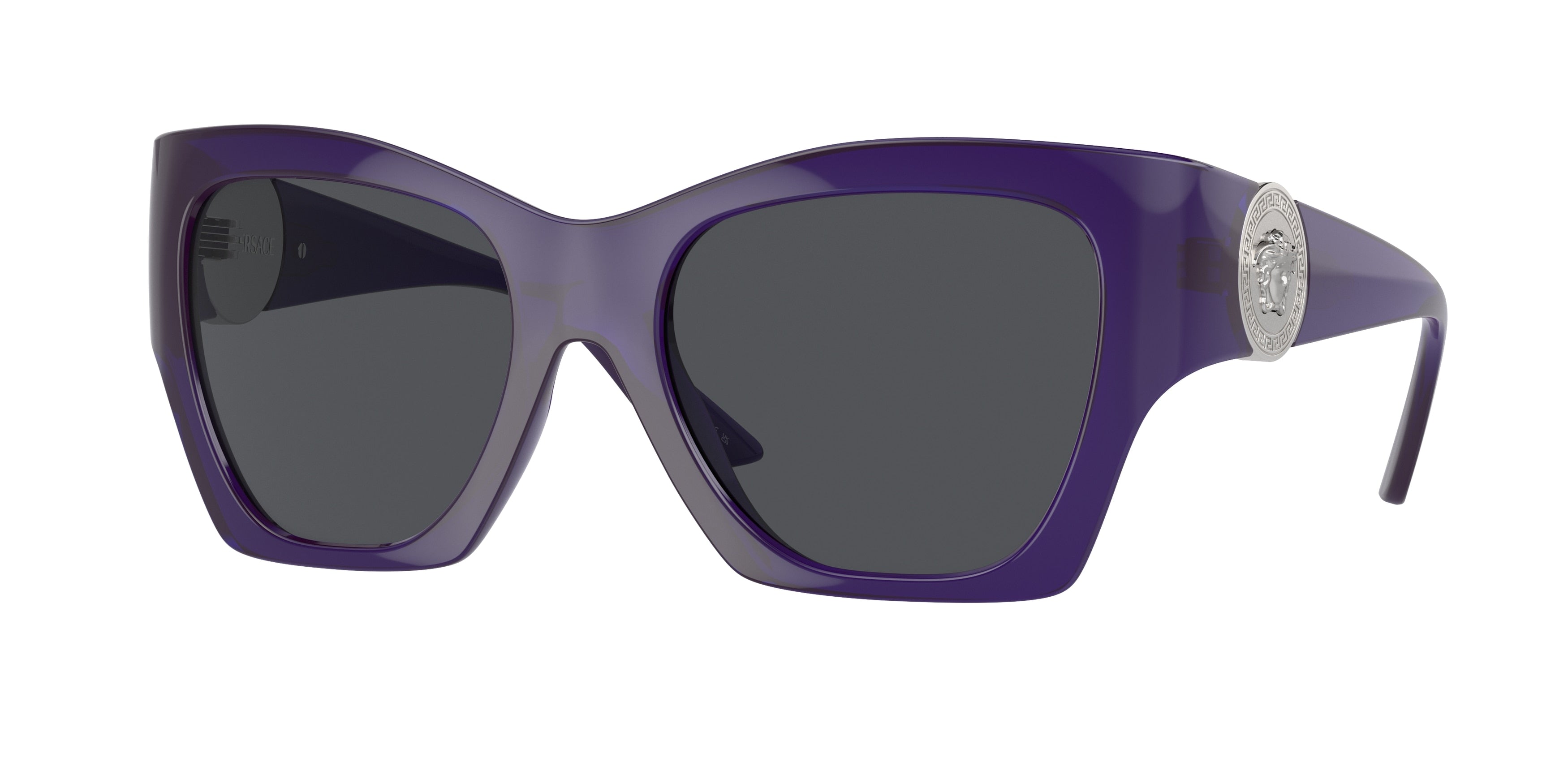 Versace VE4452 Irregular Sunglasses 541987-Transparent Purple 55-135-19 - Color Map Violet