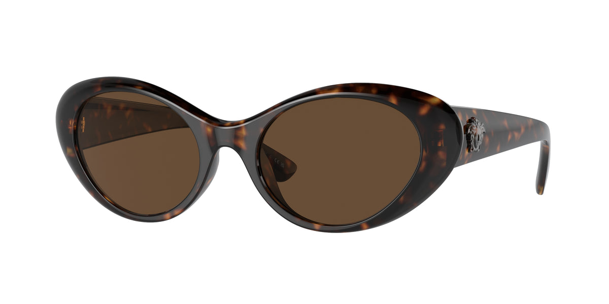 Versace VE4455U Oval Sunglasses 108/73-Havana 53-140-19 - Color Map Tortoise