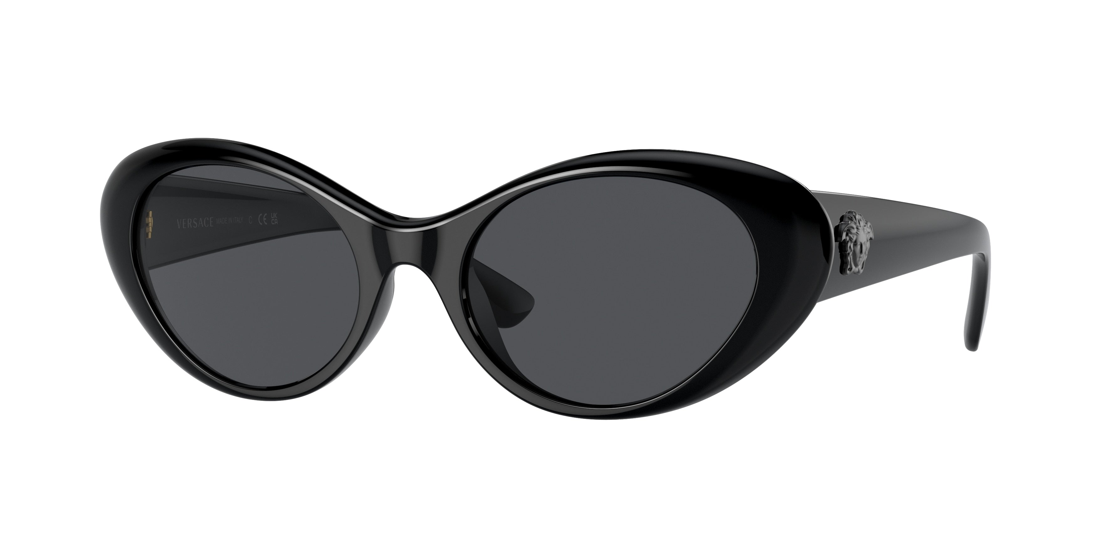 Versace VE4455U Oval Sunglasses GB1/87-Black 53-140-19 - Color Map Black