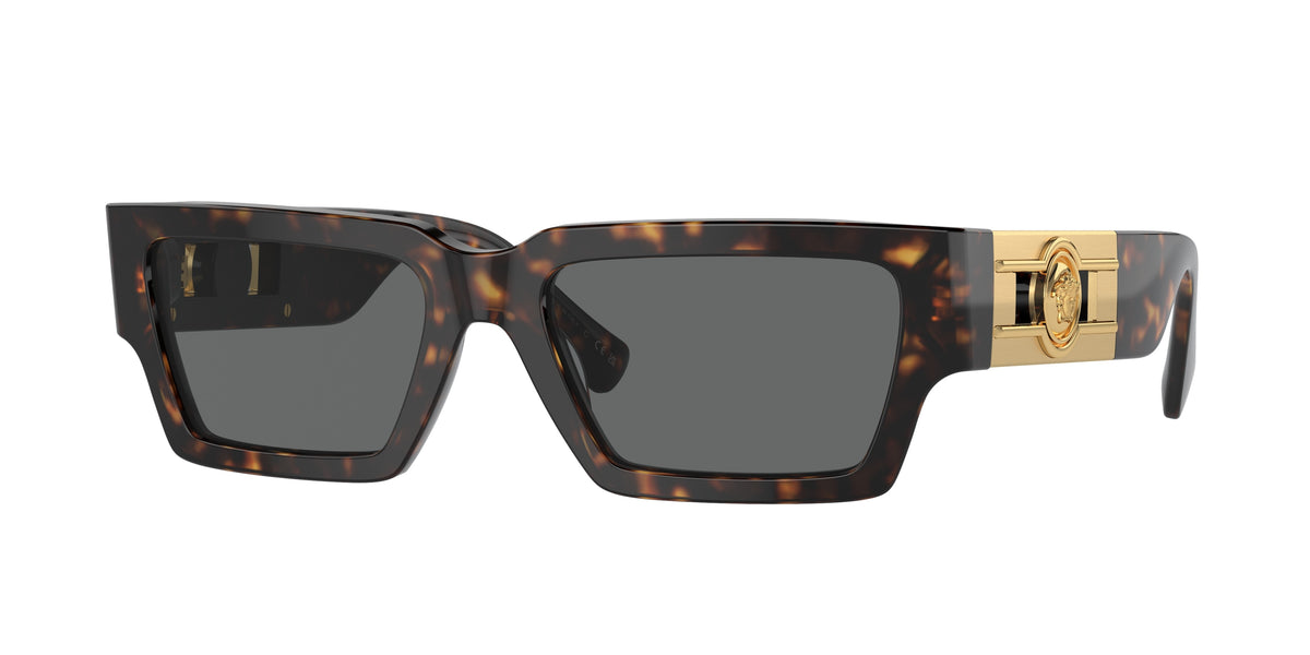 Versace VE4459 Rectangle Sunglasses 108/87-Havana 54-140-18 - Color Map Tortoise