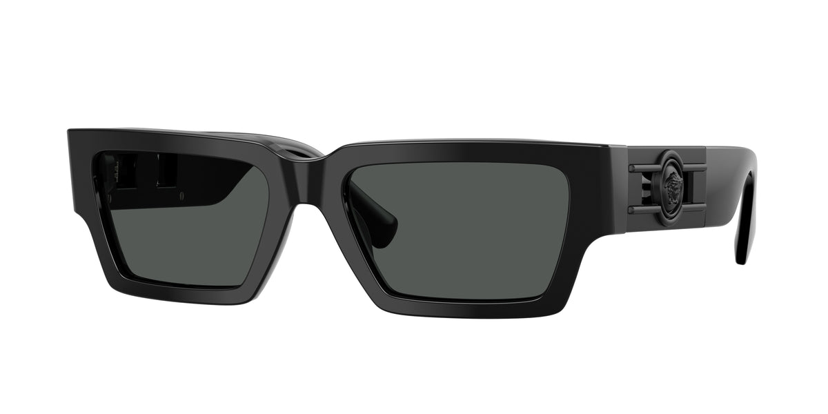 Versace VE4459 Rectangle Sunglasses 536087-Black 54-140-18 - Color Map Black