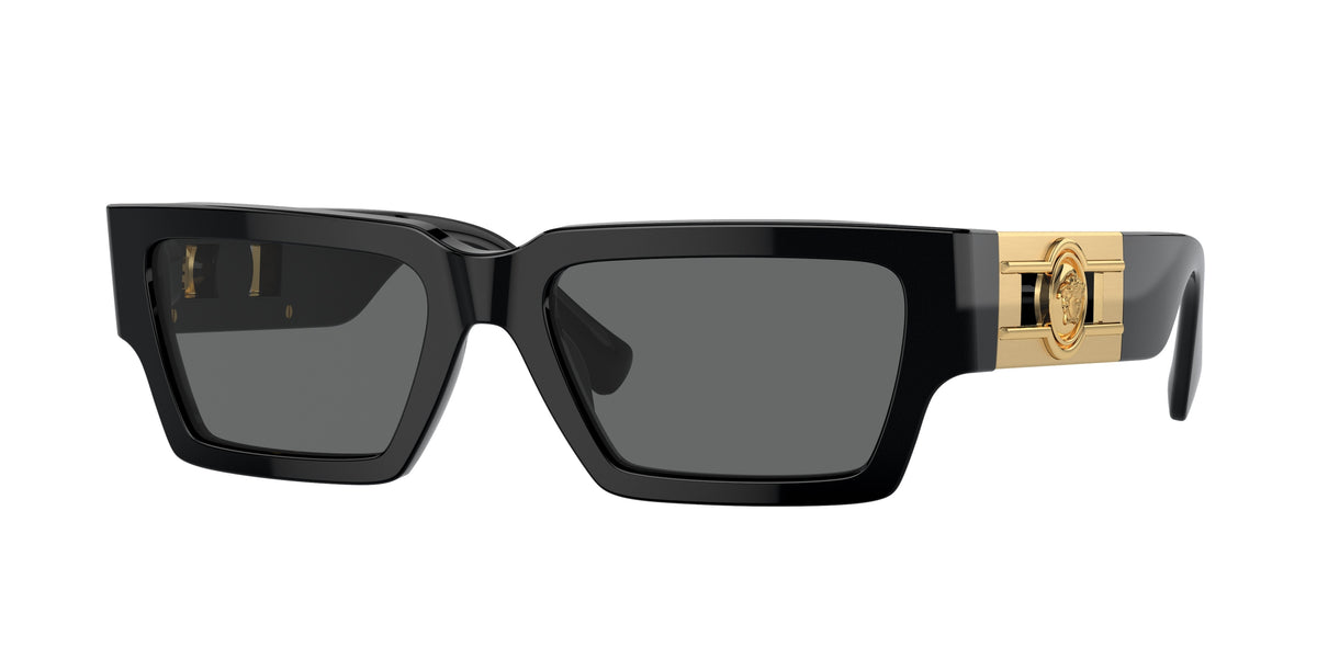 Versace VE4459 Rectangle Sunglasses GB1/87-Black 54-140-18 - Color Map Black