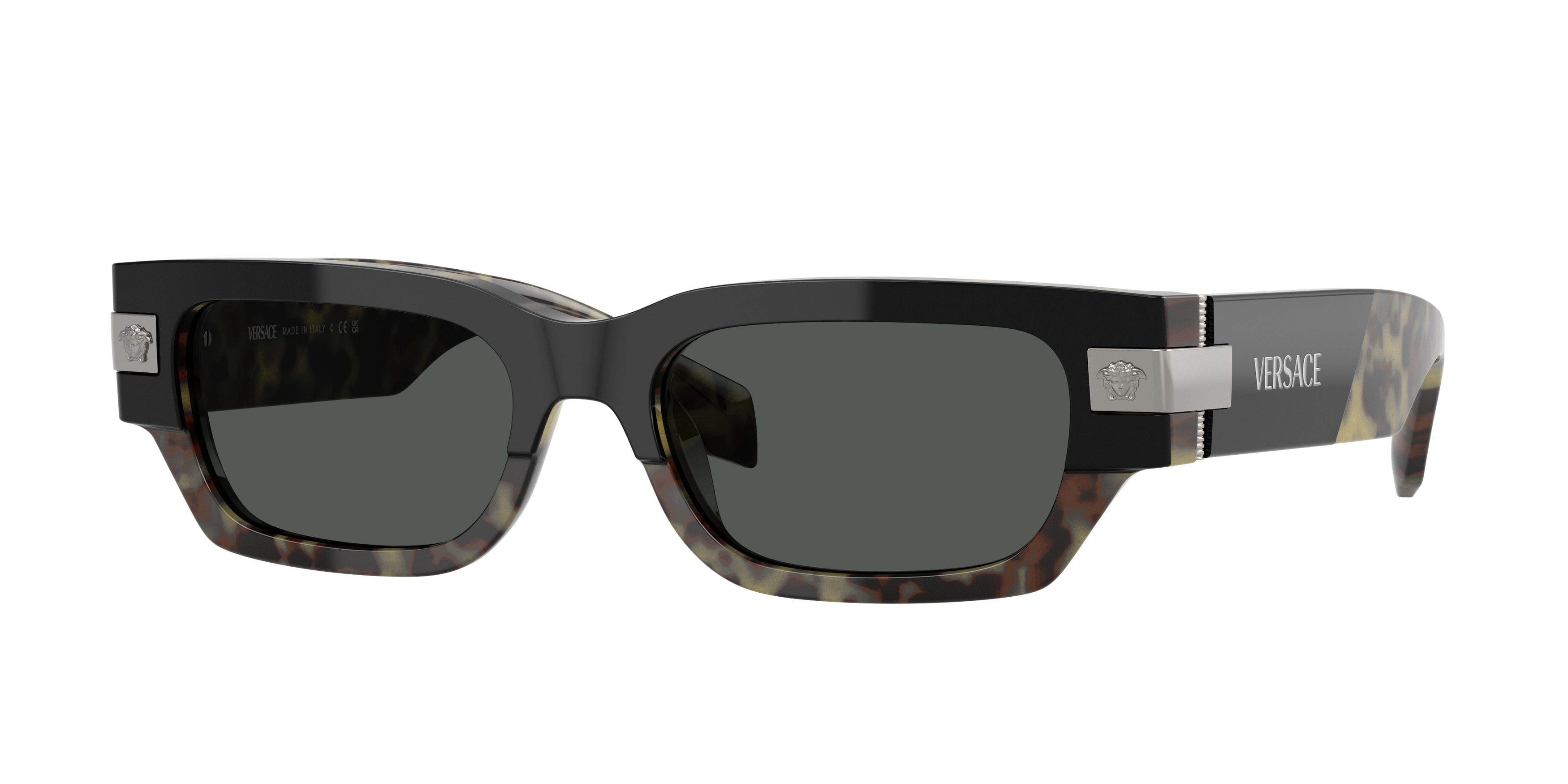 Versace VE4465F Rectangle Sunglasses 545687-Havana 53-145-18 - Color Map Tortoise