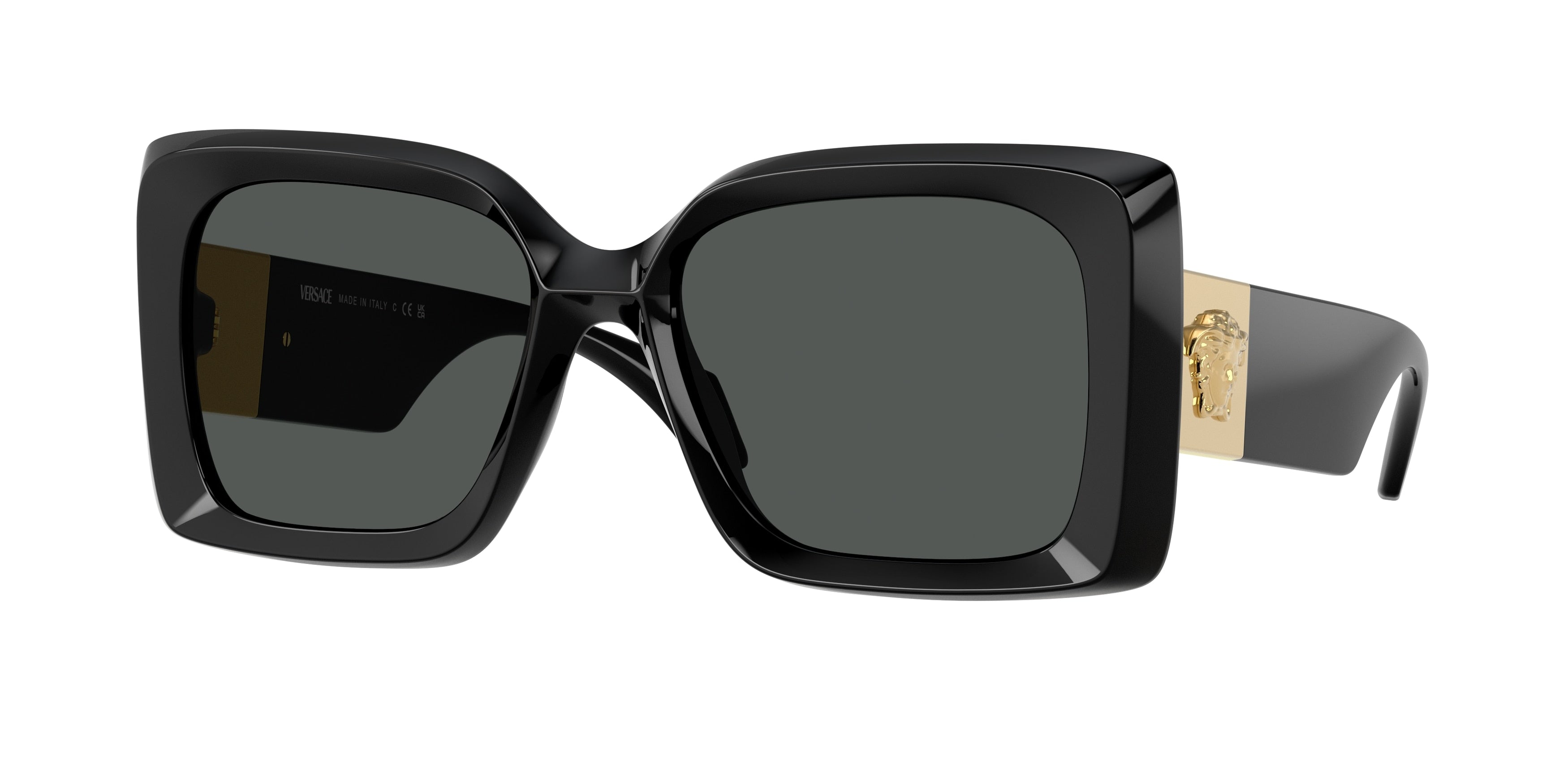 Versace VE4467U Irregular Sunglasses GB1/87-Black 54-140-18 - Color Map Black