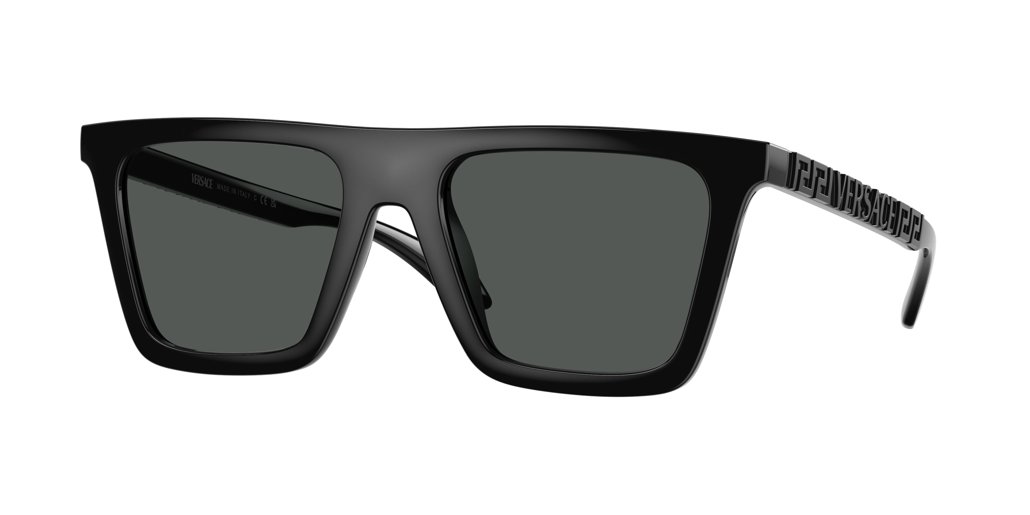 Versace VE4468U Rectangle Sunglasses GB1/87-Black 53-140-19 - Color Map Black