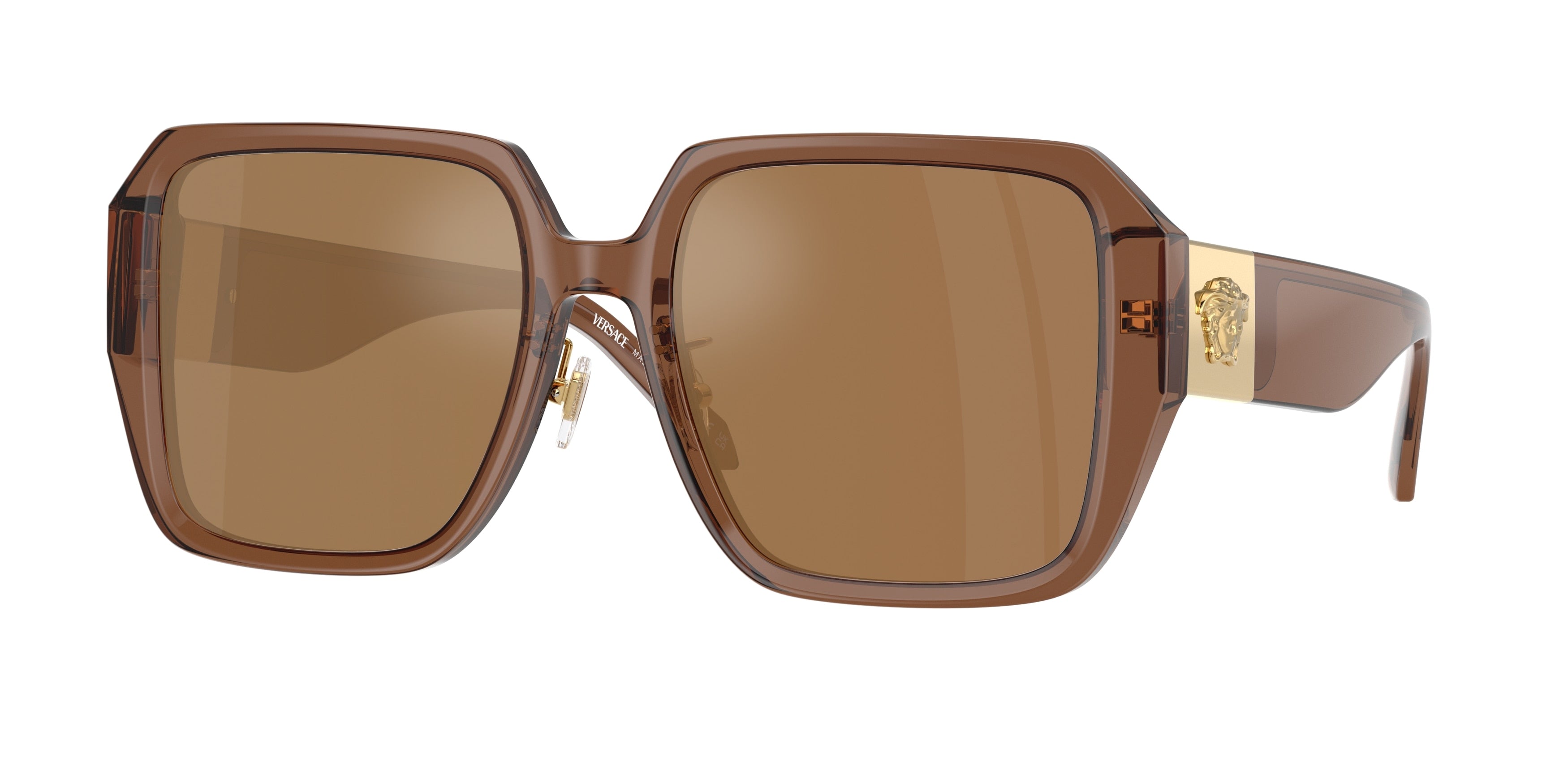 Versace VE4472D Square Sunglasses 5028/O-Transparent Dark Brown 56-145-19 - Color Map Brown