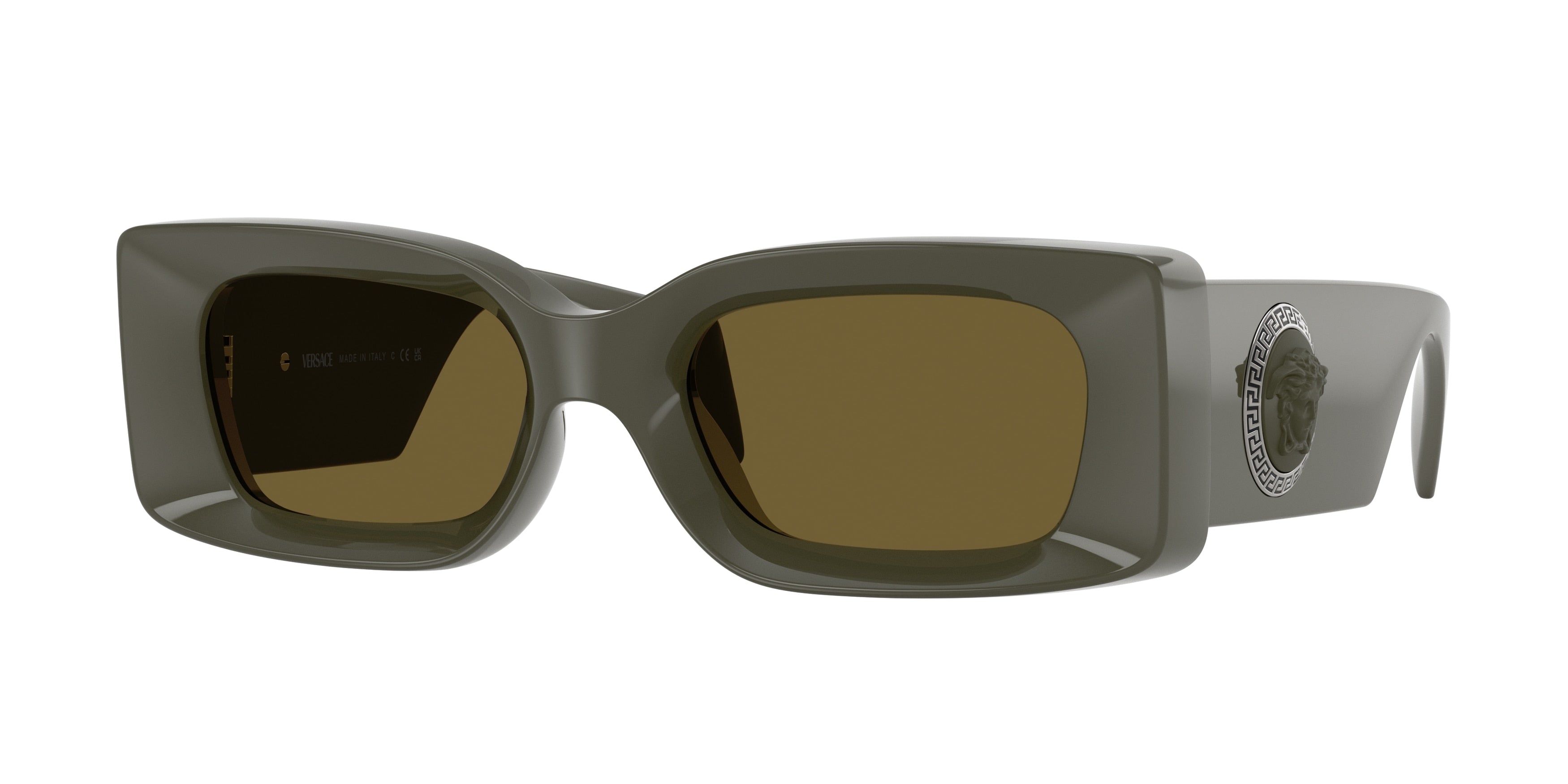 Versace VE4474U Rectangle Sunglasses 549173-Dark Olive 52-140-20 - Color Map Green