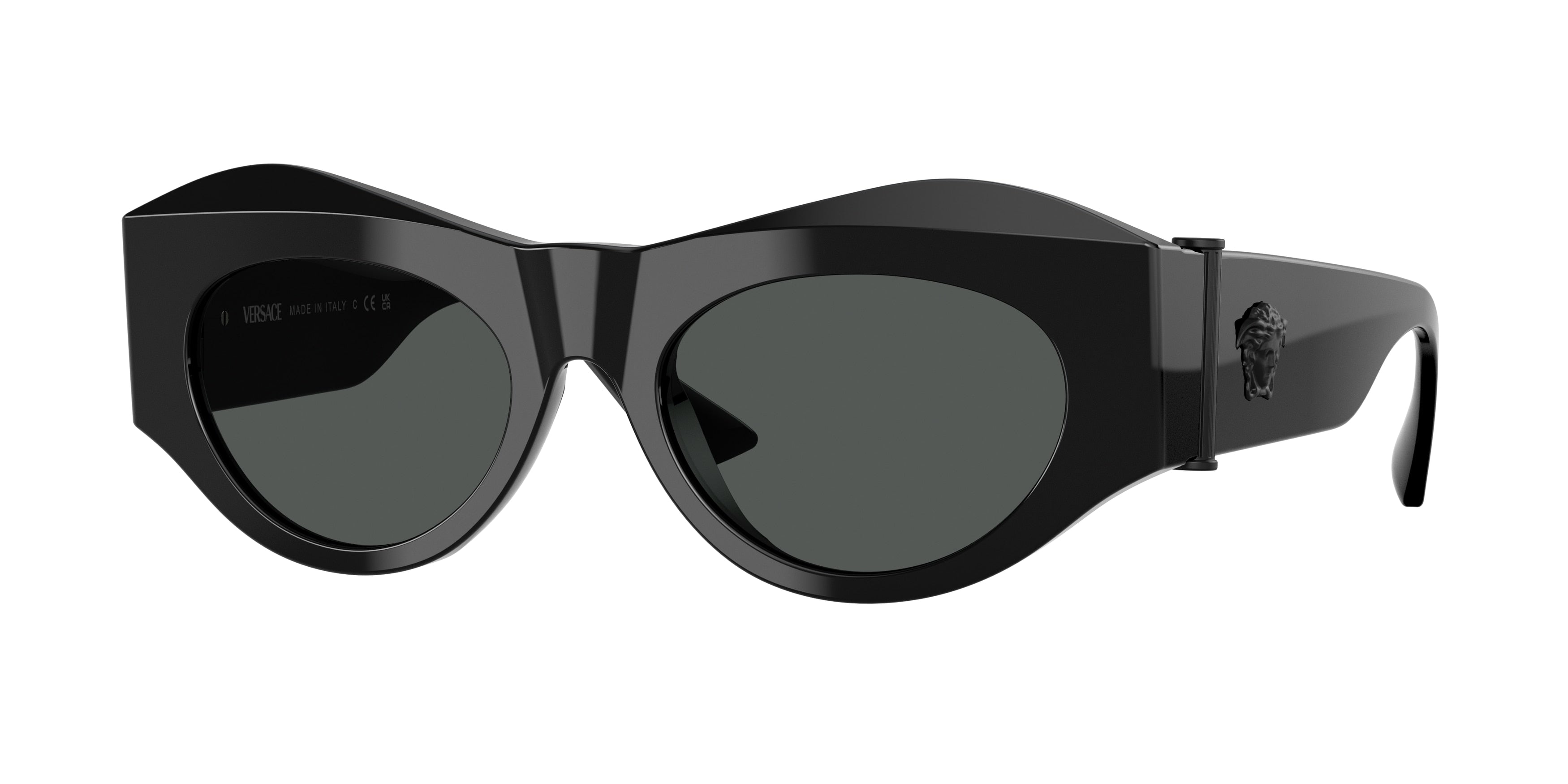 Versace VE4477U Irregular Sunglasses 536087-Black 52-135-19 - Color Map Black