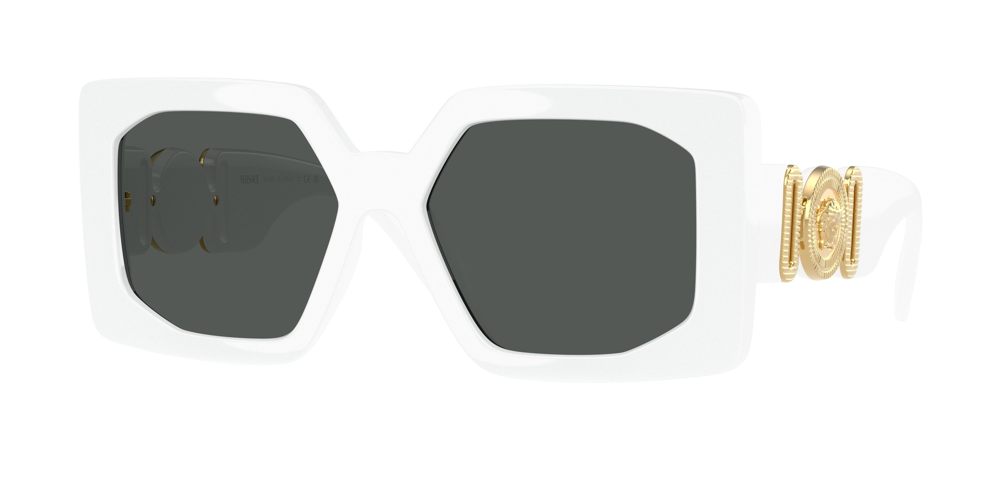 Versace VE4478U Square Sunglasses 314/87-White 55-140-17 - Color Map White