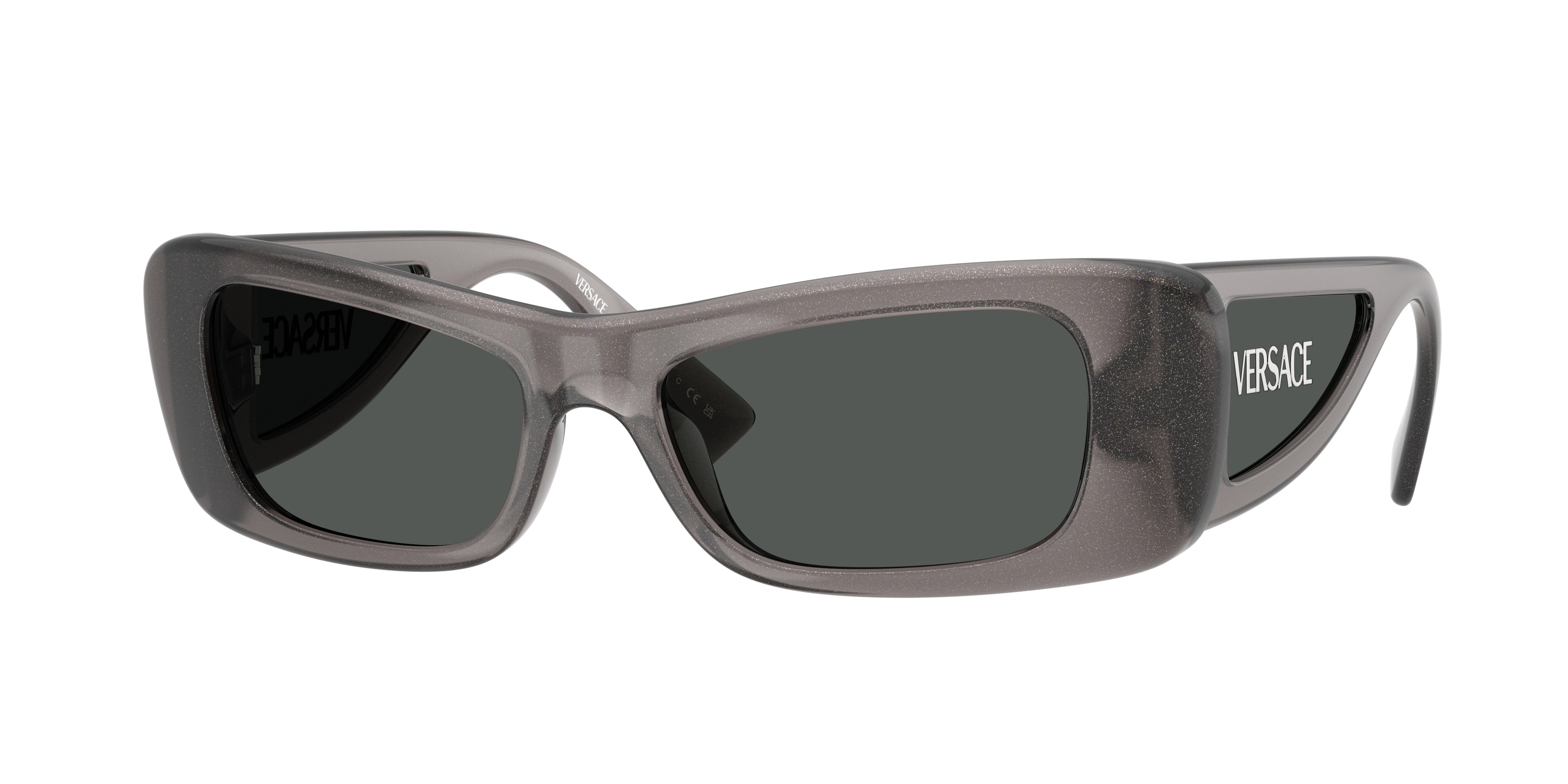 Versace VE4481 Cat Eye Sunglasses 550287-Grey Glitter Transparent 54-135-17 - Color Map Grey