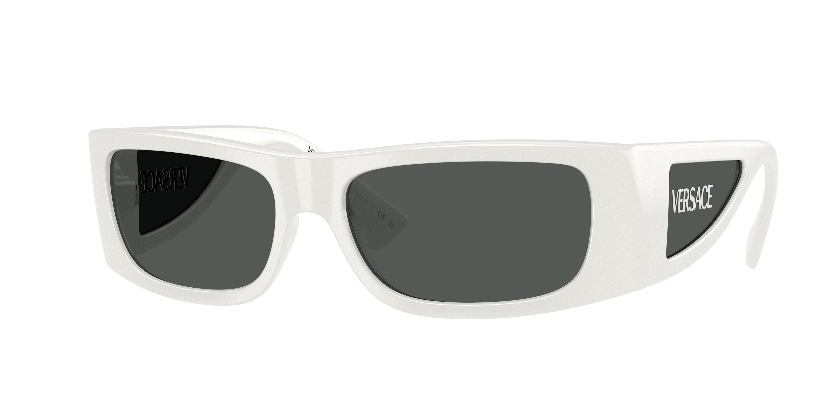 Versace VE4482 Rectangle Sunglasses  314/87-White 57-135-16 - Color Map White