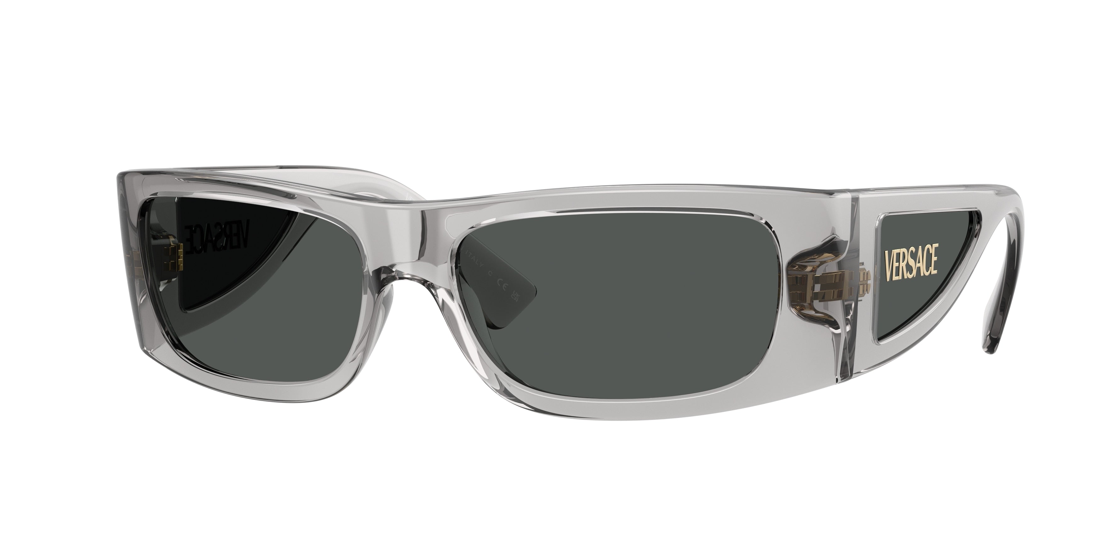 Versace VE4482 Rectangle Sunglasses  530587-Grigio Transparent 57-135-16 - Color Map Grey
