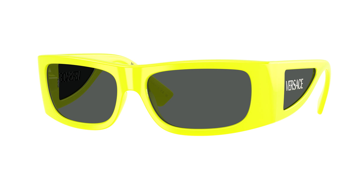 Versace VE4482 Rectangle Sunglasses 544987-Yellow Fluo 57-135-16 - Color Map Yellow