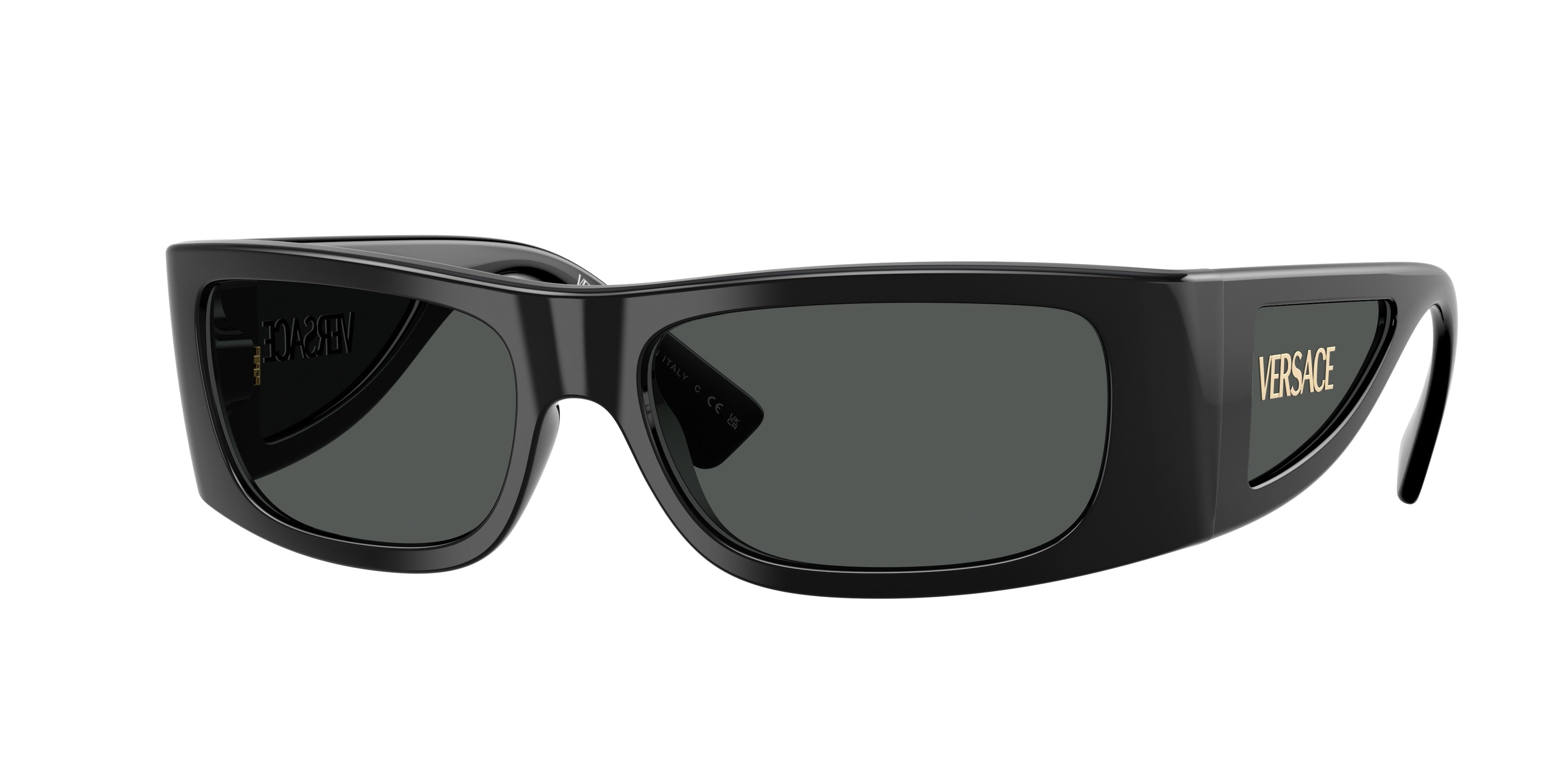 Versace VE4482 Rectangle Sunglasses  GB1/87-Black 57-135-16 - Color Map Black