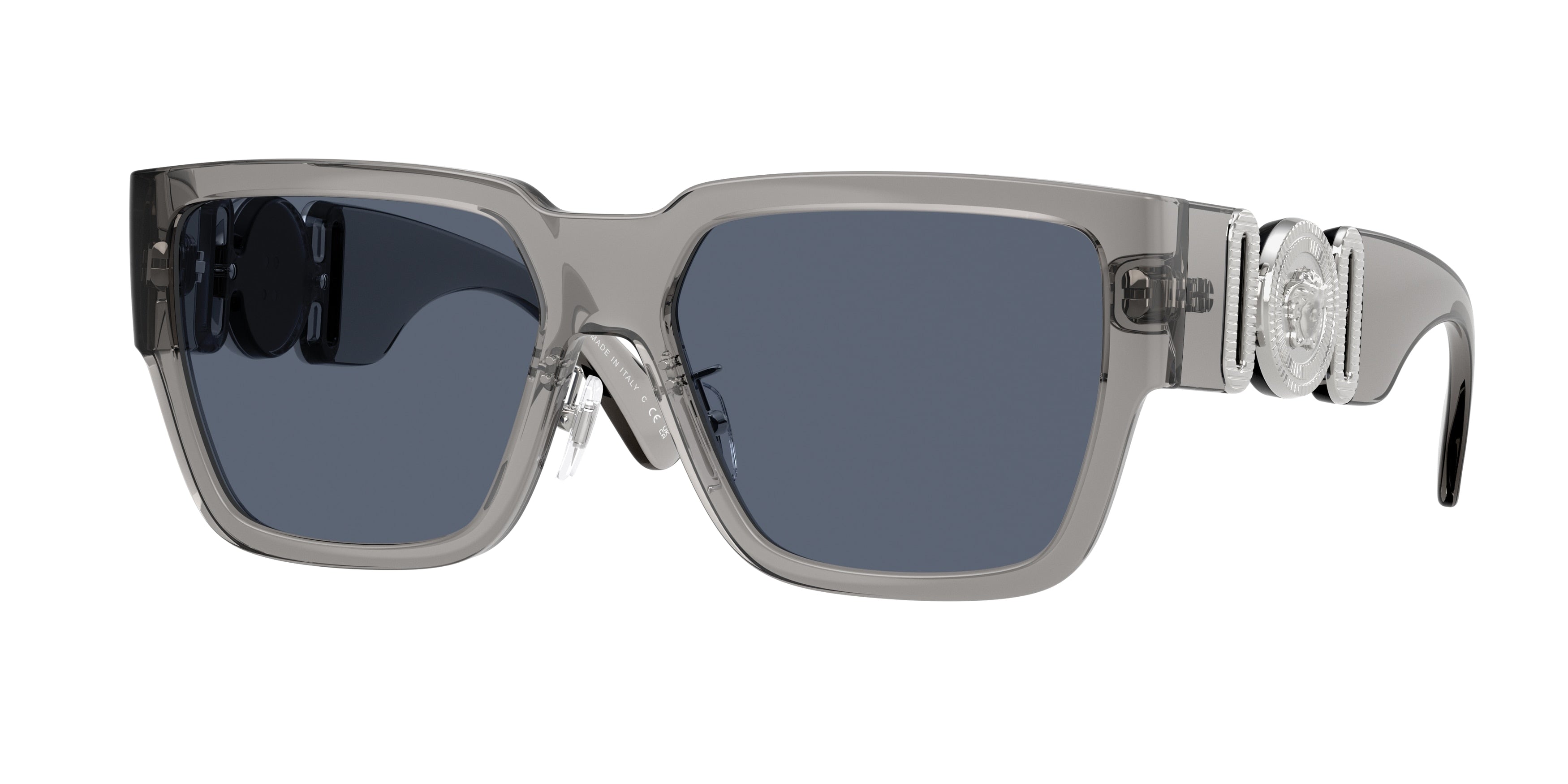 Versace VE4483D Square Sunglasses 593/87-Grey Transparent 57-140-16 - Color Map Grey