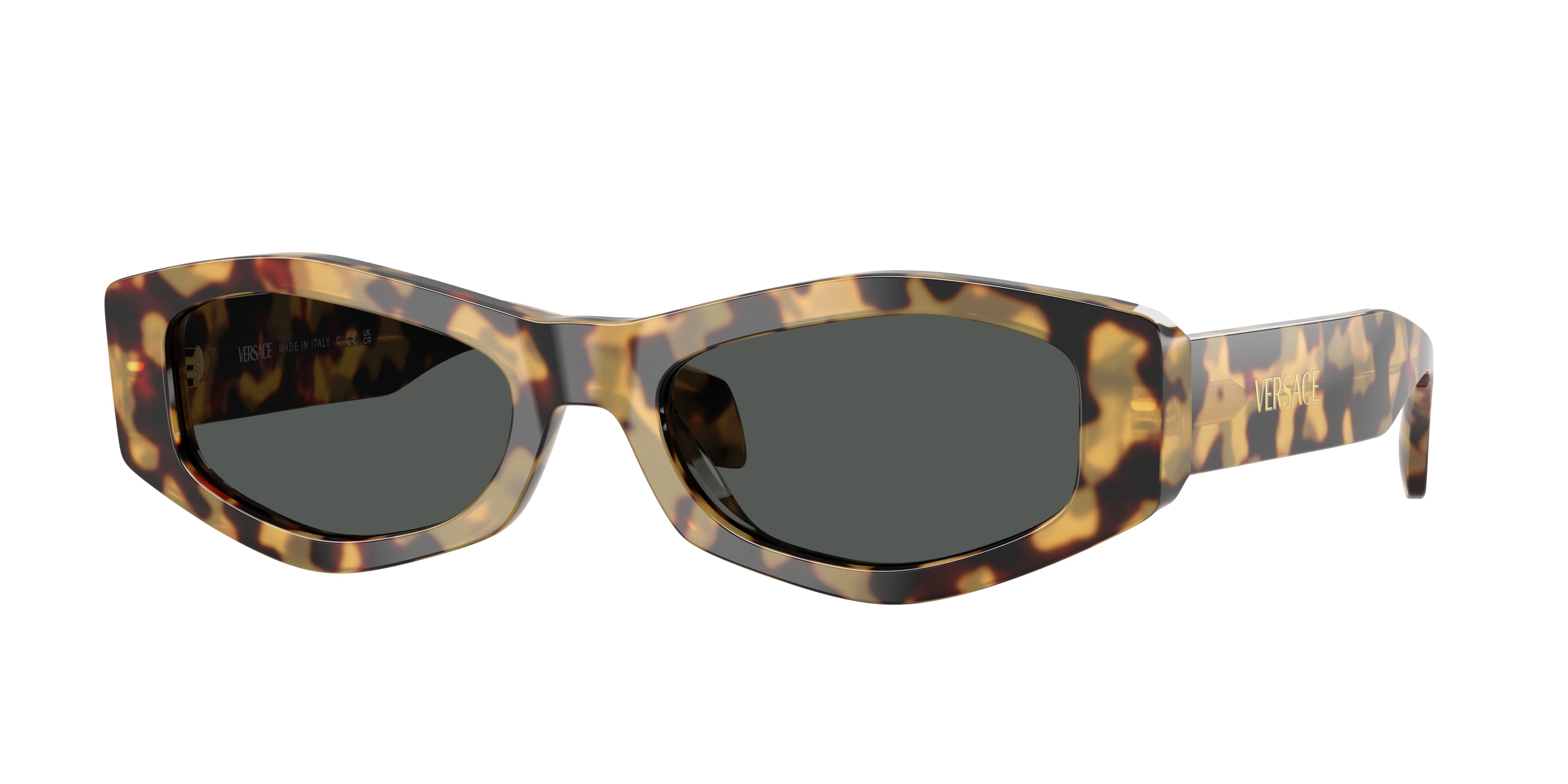 Versace VE4487F Irregular Sunglasses 777/87-Brown Yellow Havana 54-140-19 - Color Map Tortoise