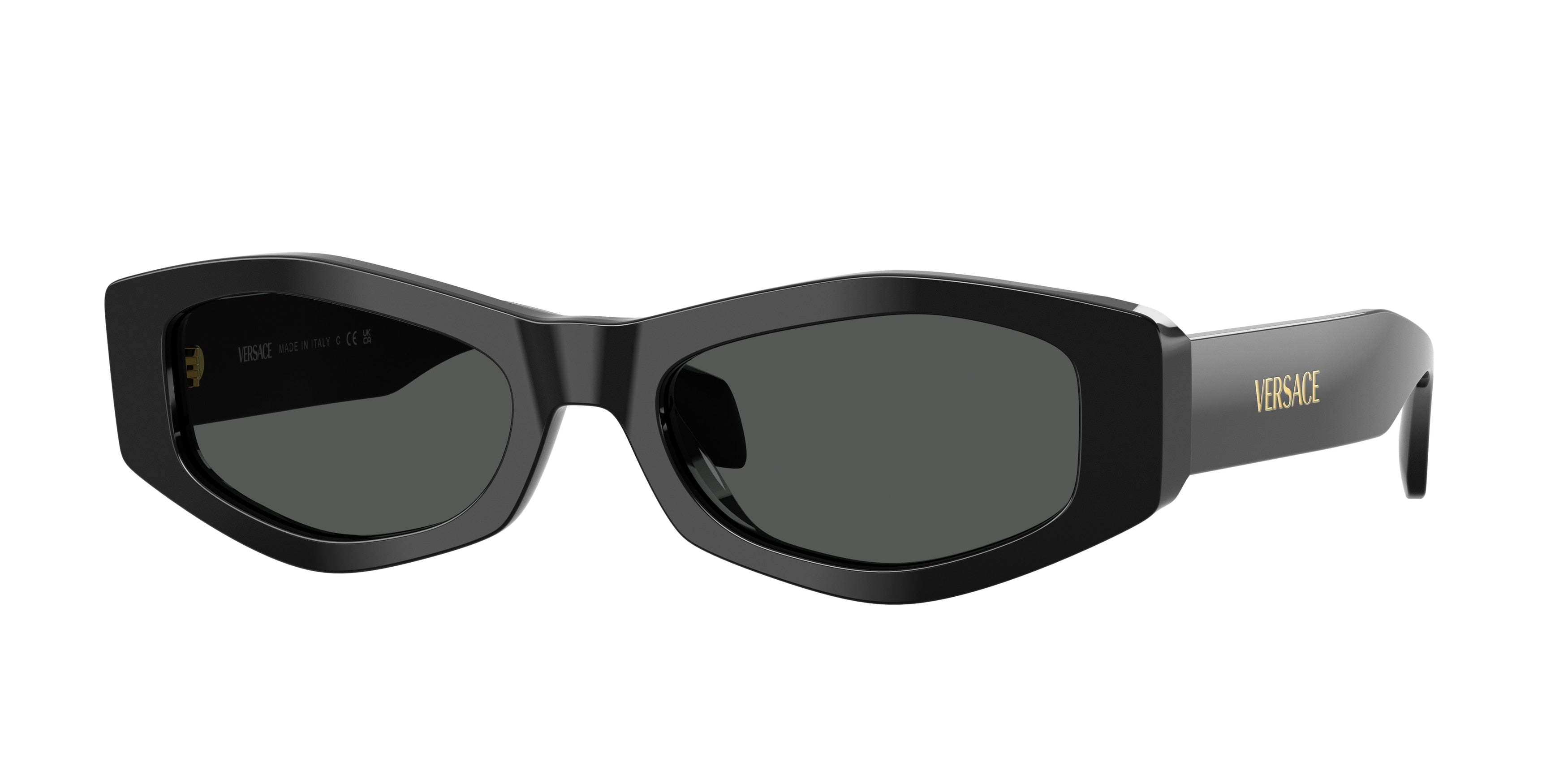 Versace VE4487F Irregular Sunglasses GB1/87-Black 54-140-19 - Color Map Black