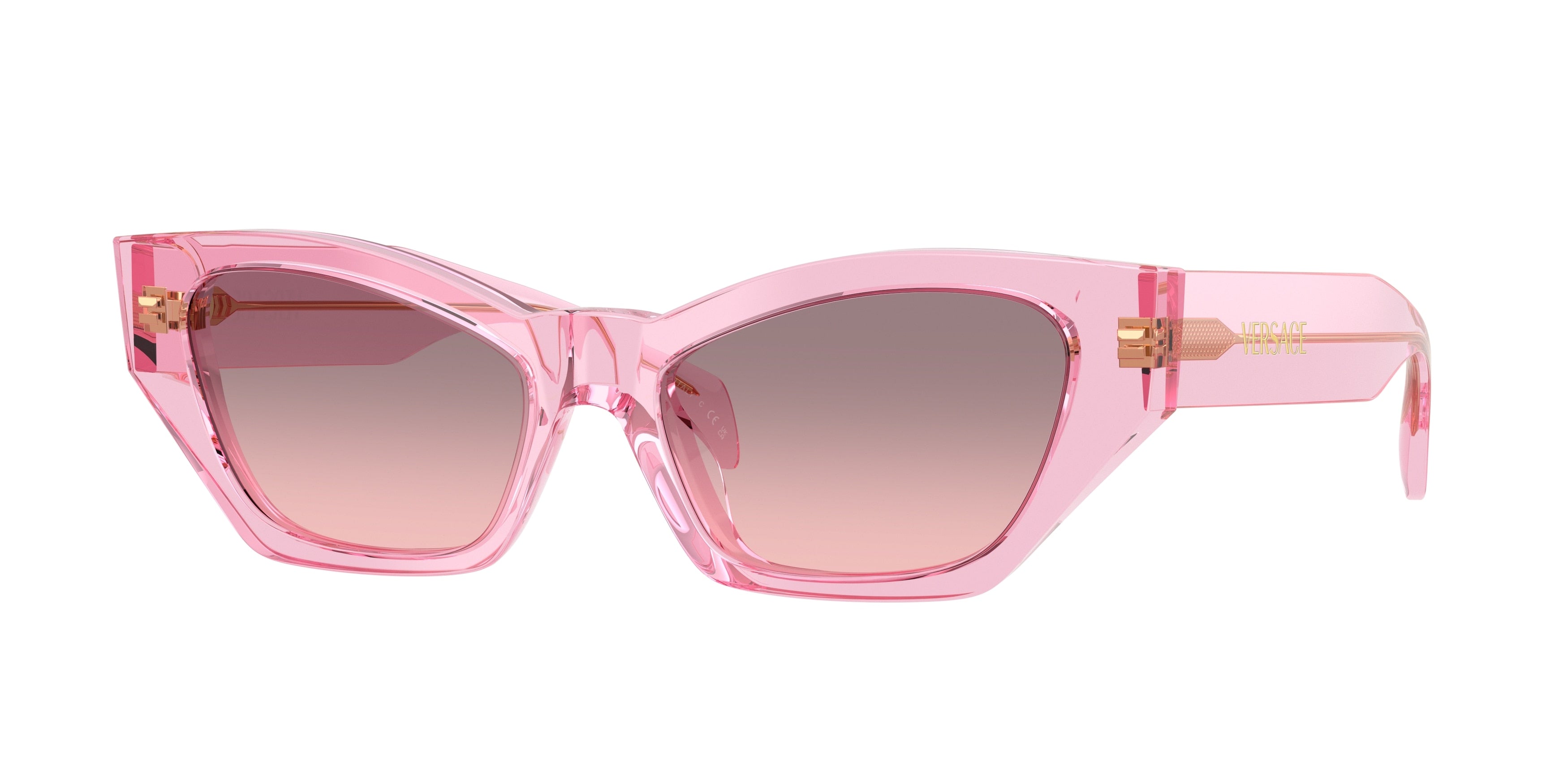 Versace VE4488U Cat Eye Sunglasses  53705M-Transparent Rose 53-140-17 - Color Map Pink