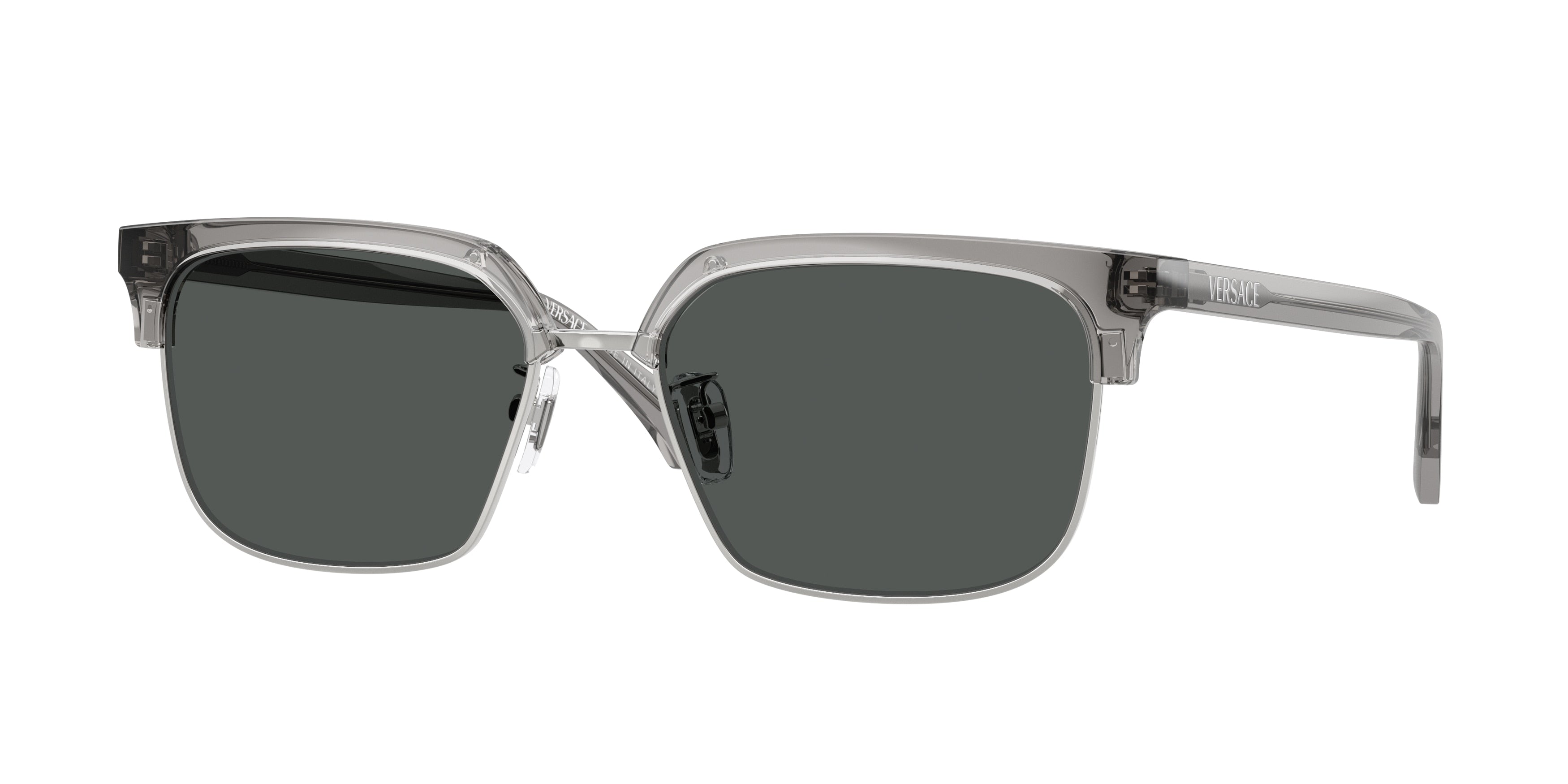 Versace VE4494D Square Sunglasses 593/87-Transparent Grey 56-140-17 - Color Map Grey