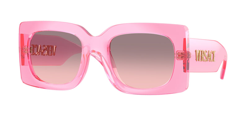 Versace VE4496U Square Sunglasses 53705M-Transparent Pink 54-140-21 - Color Map Pink