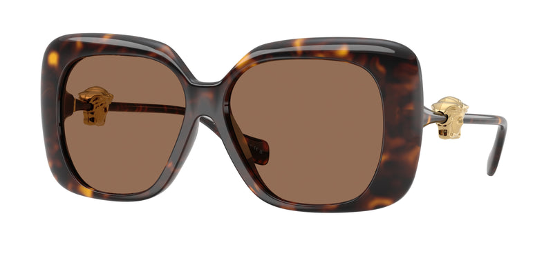 Versace VE4499U Square Sunglasses 108/73-Havana 57-140-14 - Color Map Tortoise