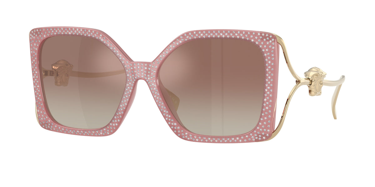 Versace VE4502U Square Sunglasses 5535B8-Pink Strass Crystal 58-130-16 - Color Map Pink
