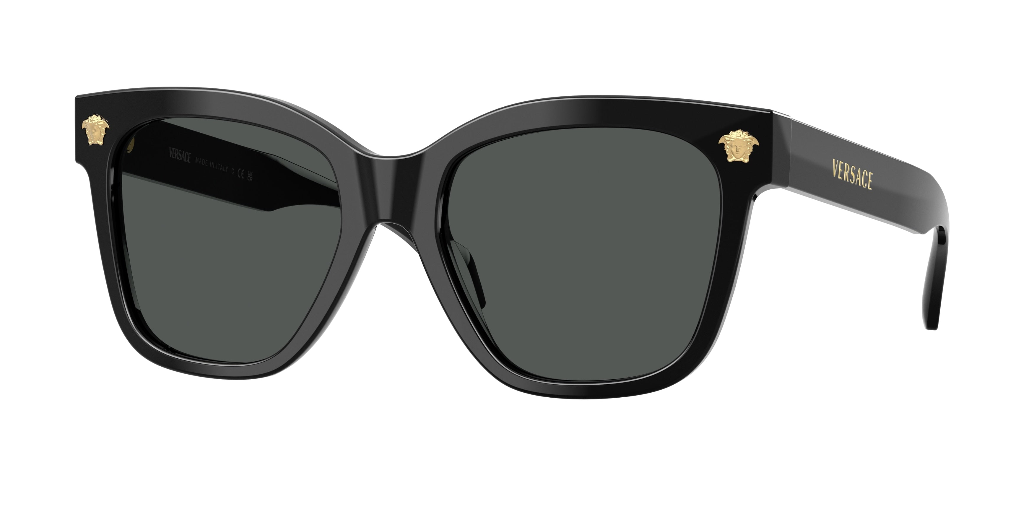 Versace VE4511F Square Sunglasses GB1/87-Black 55-140-19 - Color Map Black