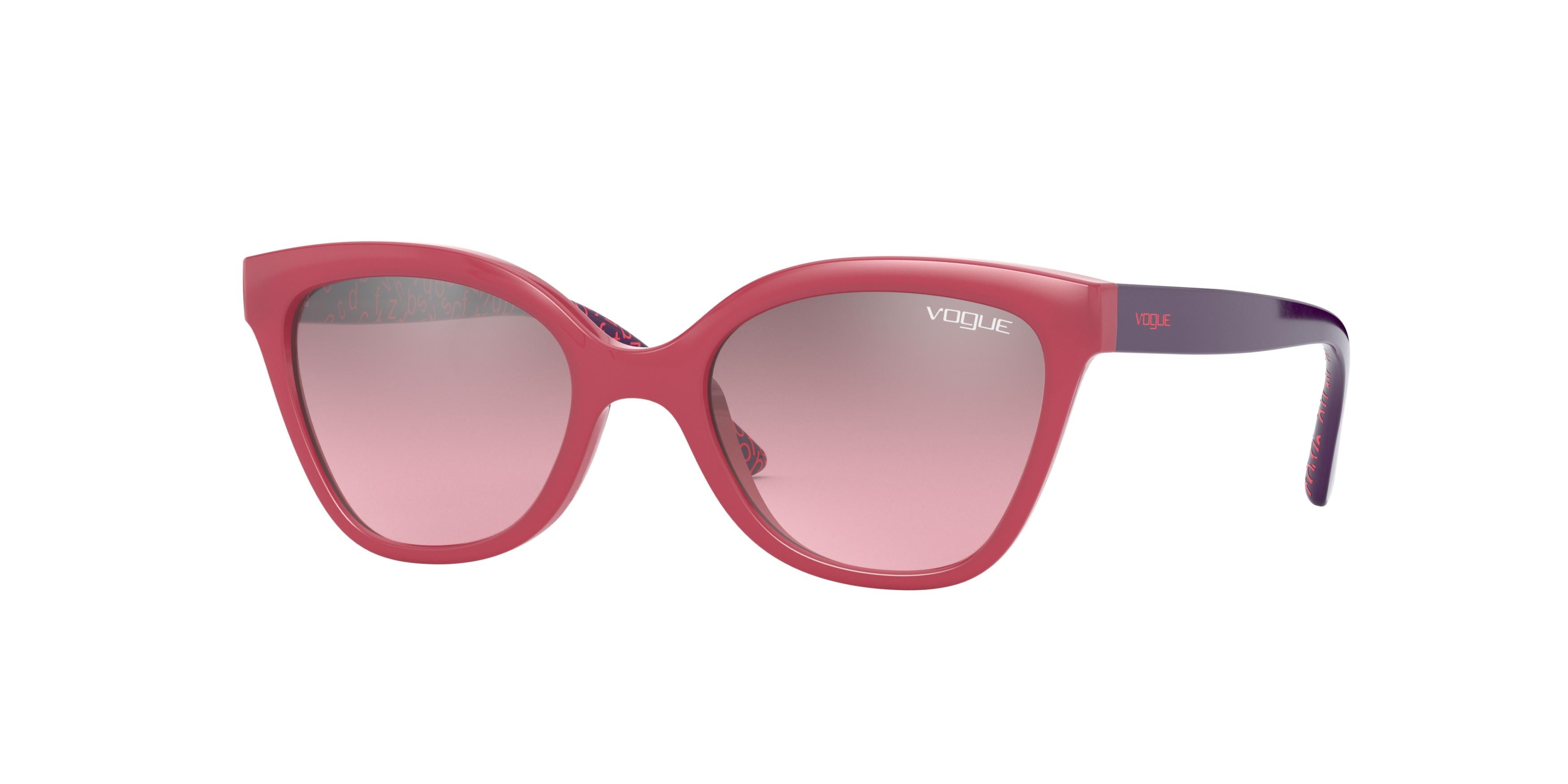 VOGUE JUNIOR SUN VJ2001 Cat Eye Sunglasses 25537A-Top Opal Pink 45-125-17 - Color Map Pink