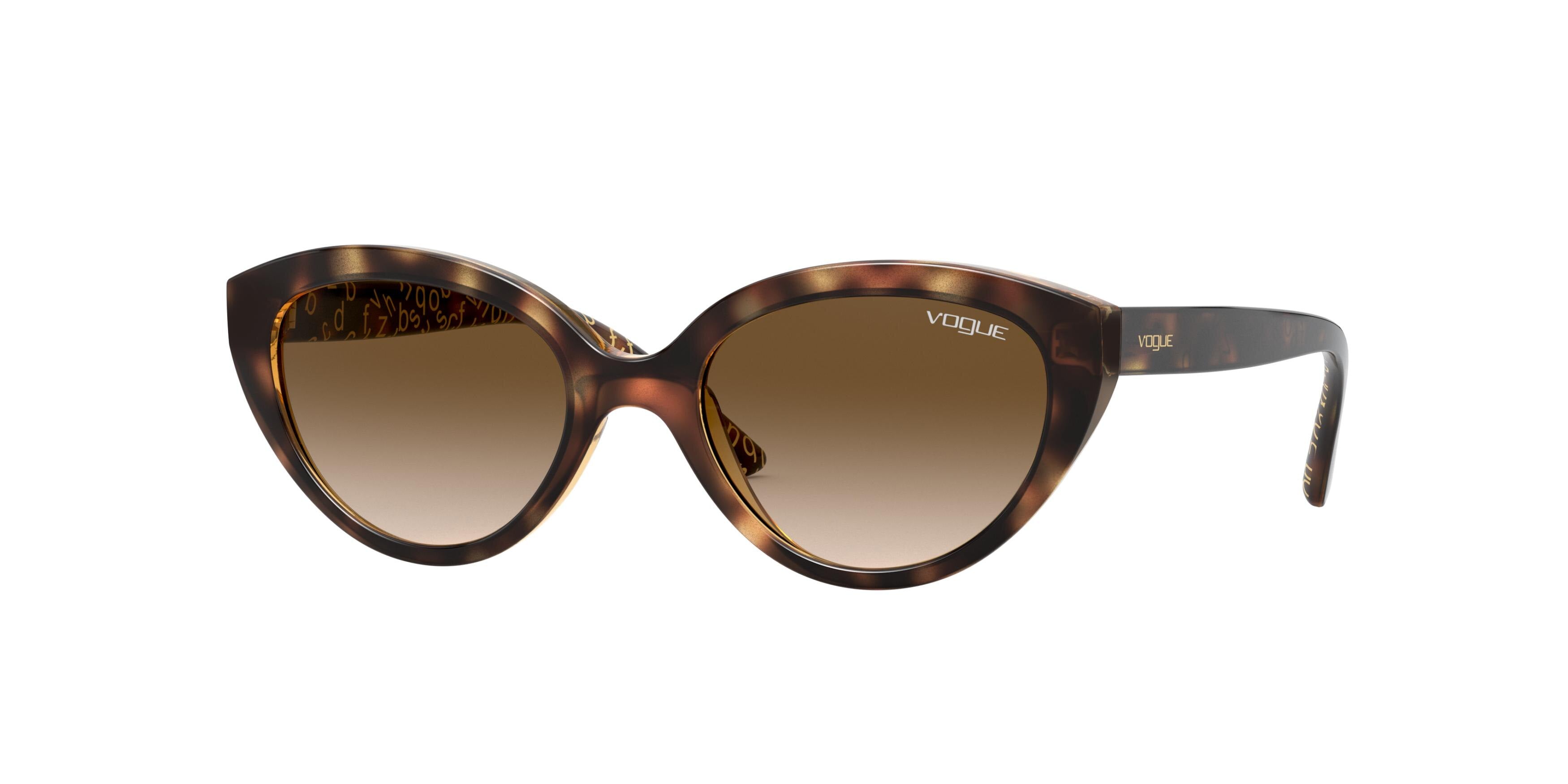 VOGUE JUNIOR SUN VJ2002 Cat Eye Sunglasses W65613-Top Dark Havana 46-125-17 - Color Map Brown