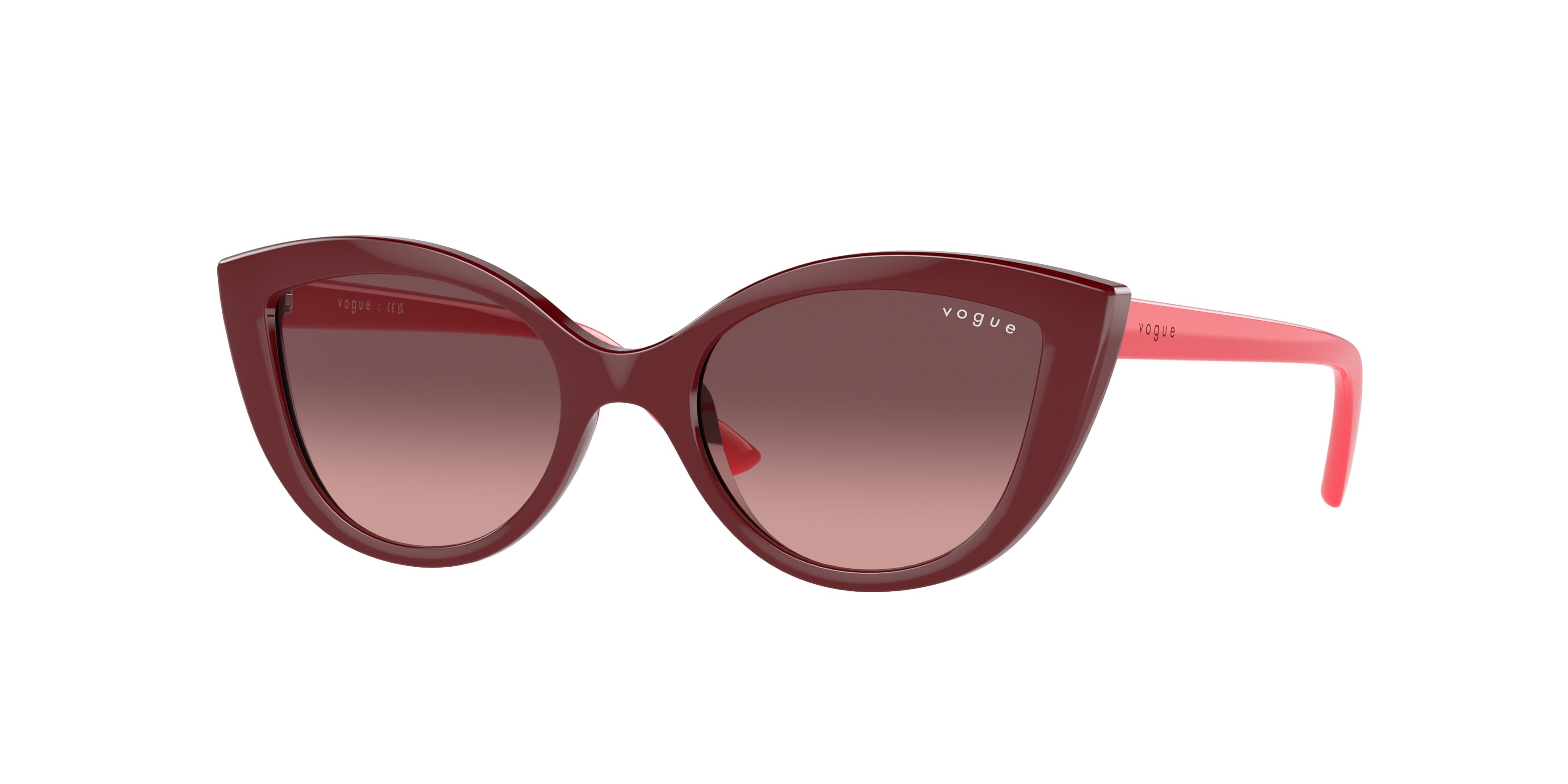 VOGUE JUNIOR SUN VJ2003 Cat Eye Sunglasses 27768D-Top Bordeaux 46-125-17 - Color Map Red