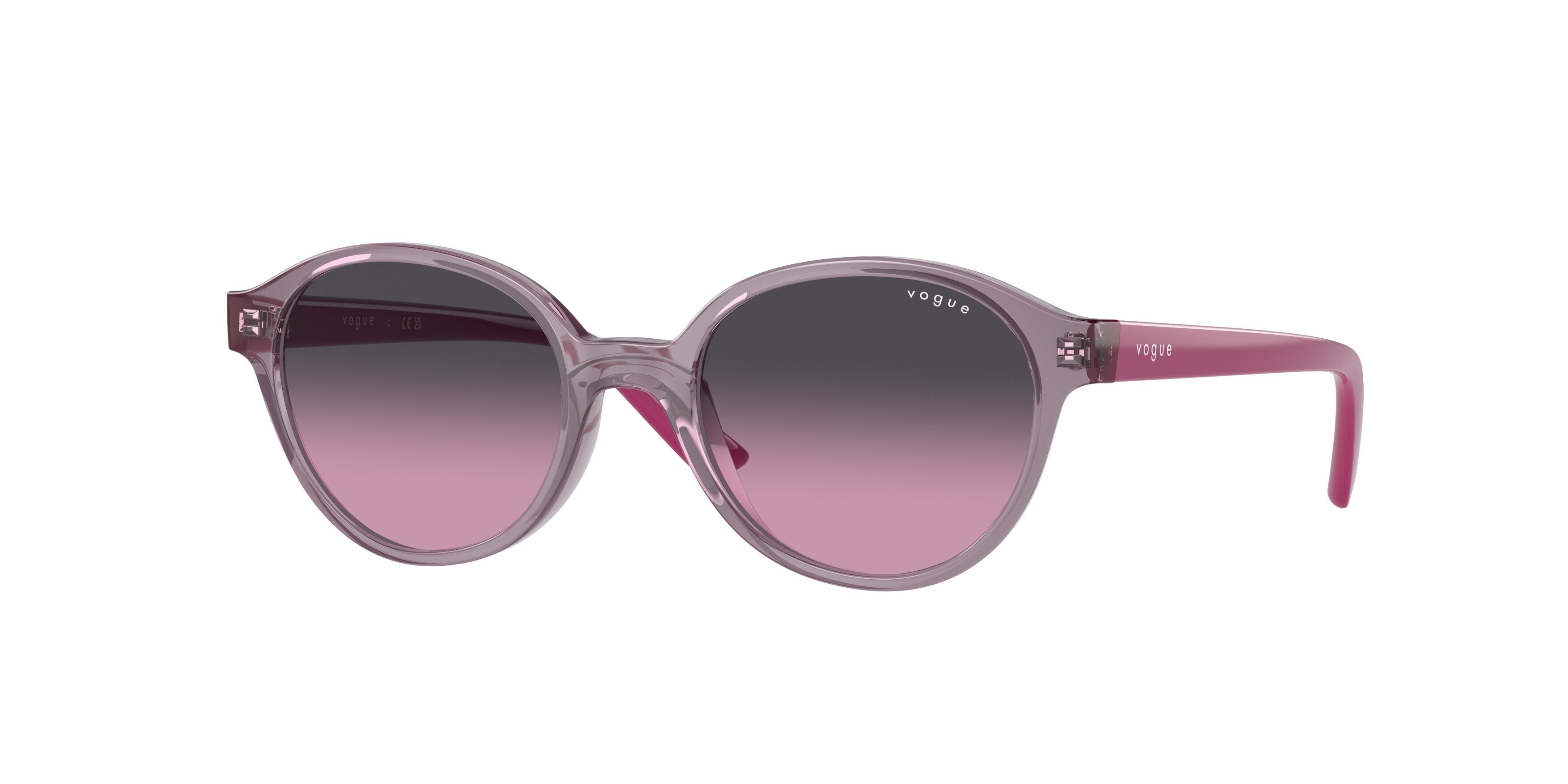 VOGUE JUNIOR SUN VJ2007 Oval Sunglasses 278090-Top Pink Opal 45-125-17 - Color Map Pink