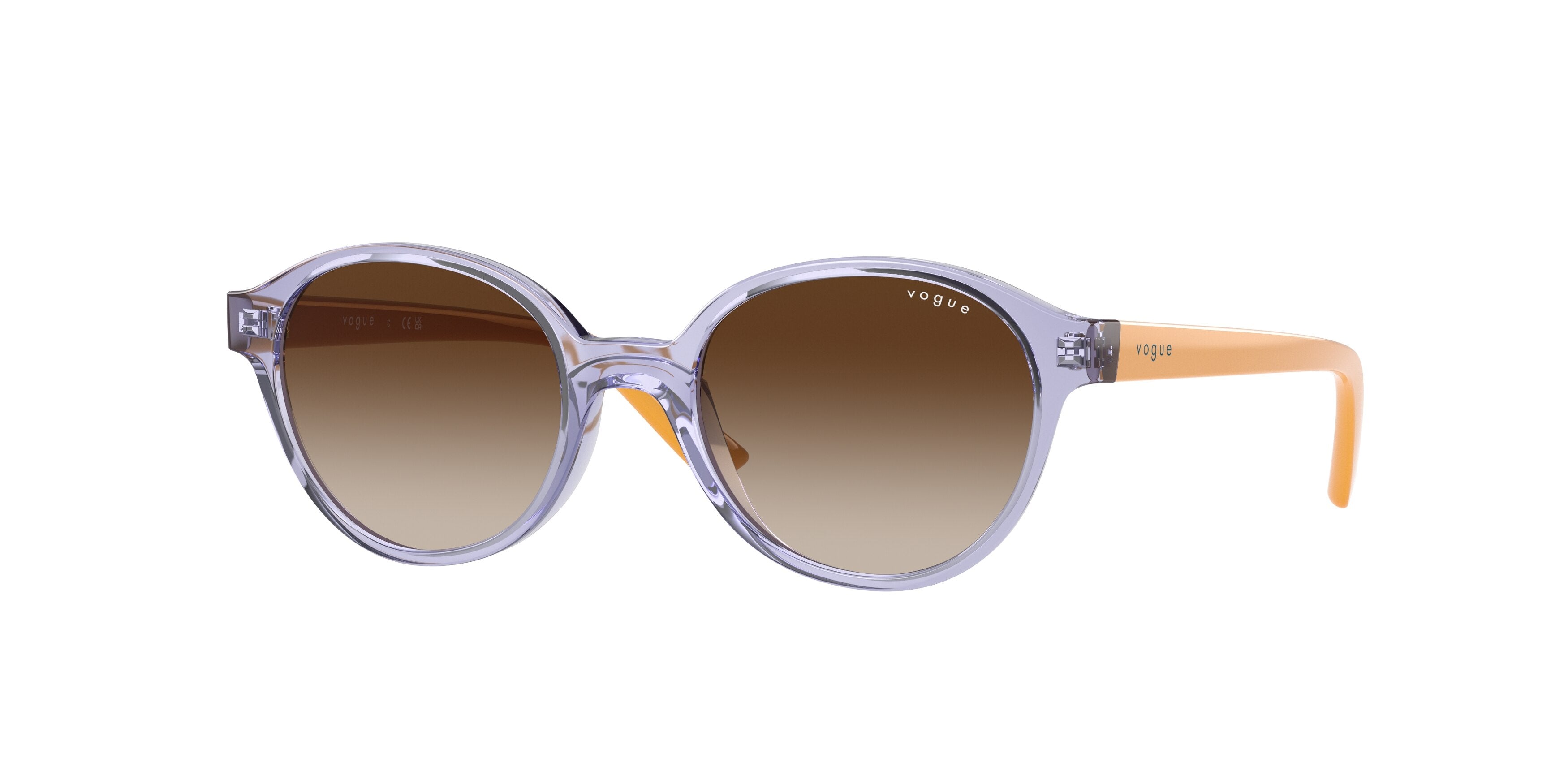 VOGUE JUNIOR SUN VJ2007 Oval Sunglasses 283713-Top Transparent Violet 45-125-17 - Color Map Violet