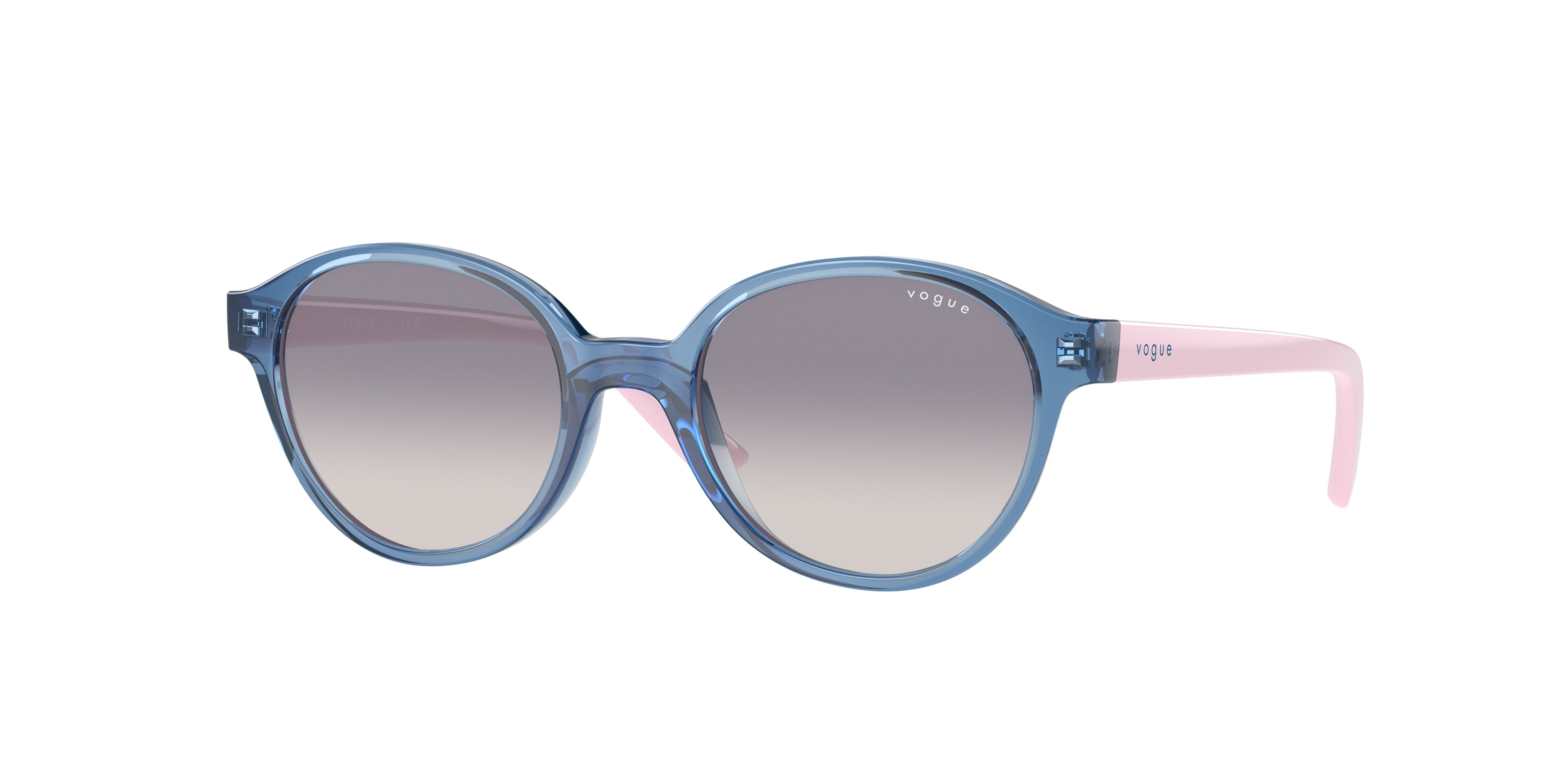 VOGUE JUNIOR SUN VJ2007 Oval Sunglasses 28387B-Top Transparent Blue 45-125-17 - Color Map Blue