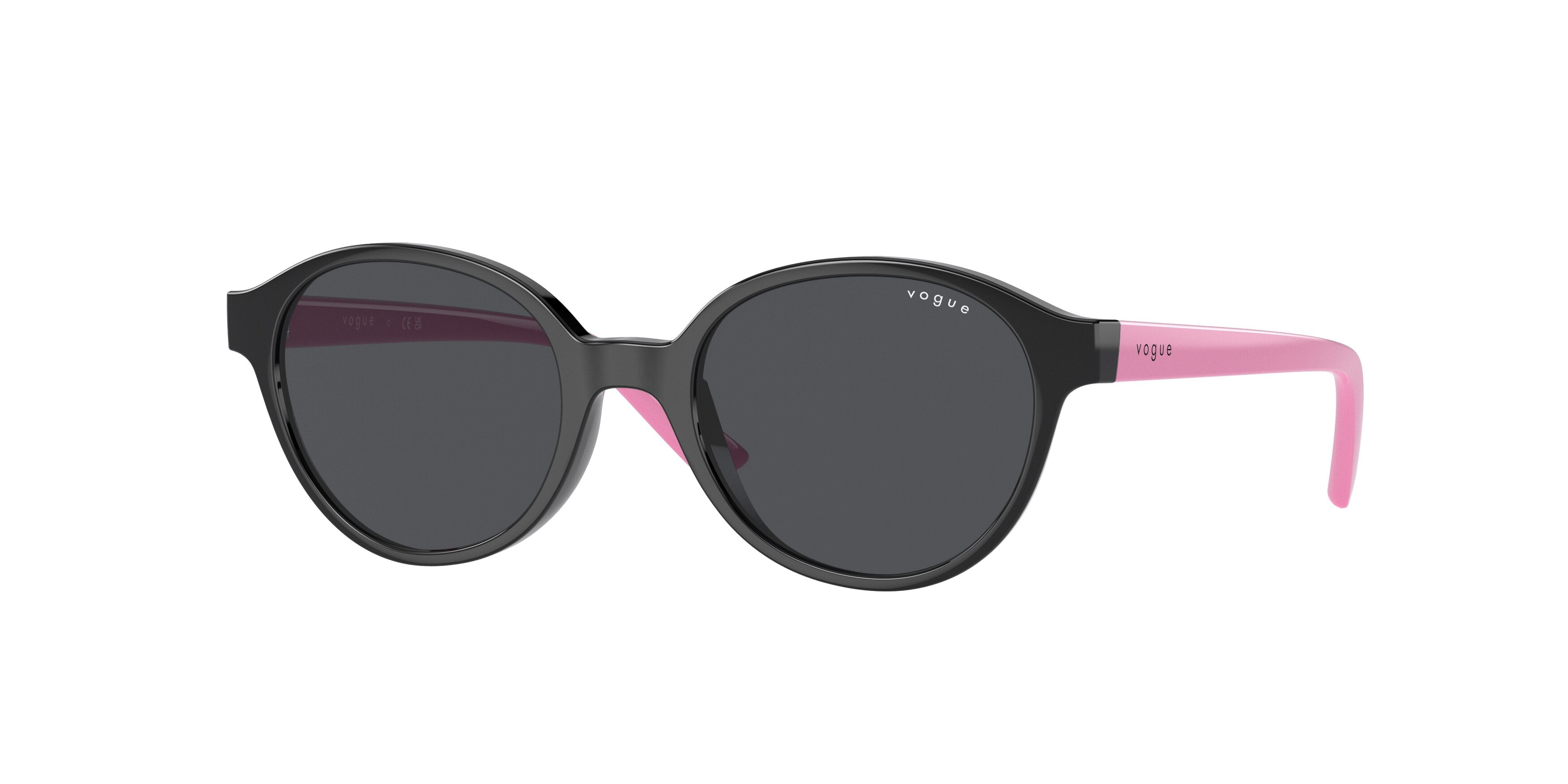 VOGUE JUNIOR SUN VJ2007 Oval Sunglasses W44/87-Top Black 45-125-17 - Color Map Black