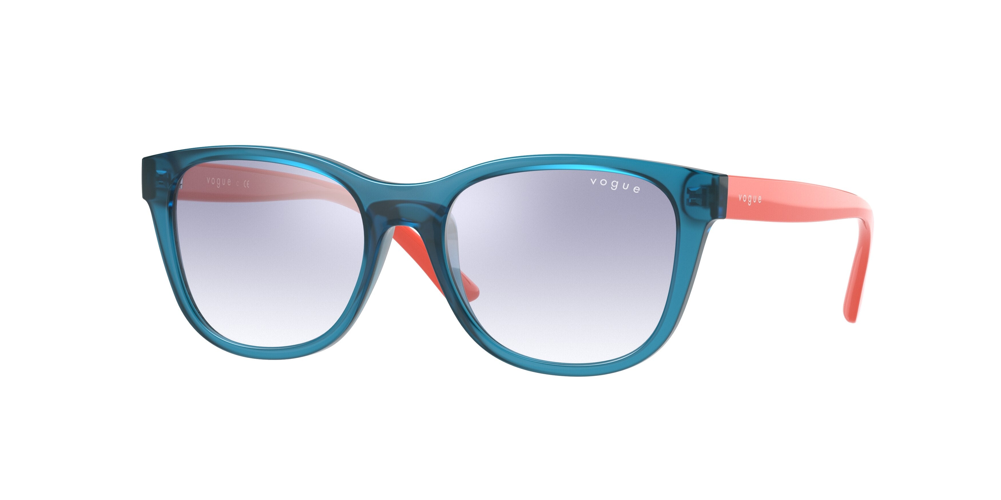 VOGUE JUNIOR SUN VJ2010 Butterfly Sunglasses 27827B-Blue Opal 48-125-16 - Color Map Blue
