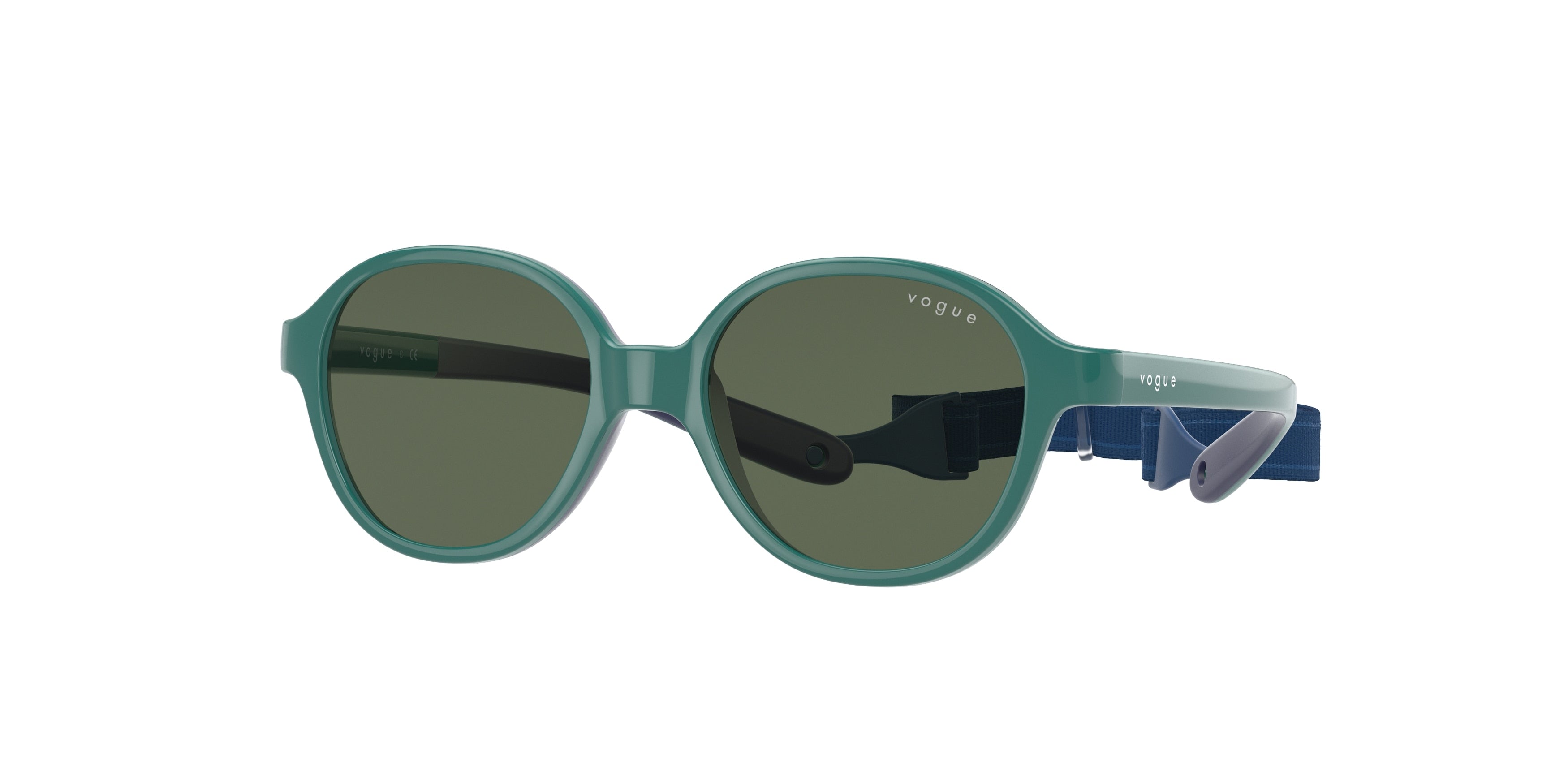 VOGUE JUNIOR SUN VJ2012 Pillow Sunglasses 297571-Green On Rubber Dark Blue 43-120-14 - Color Map Green