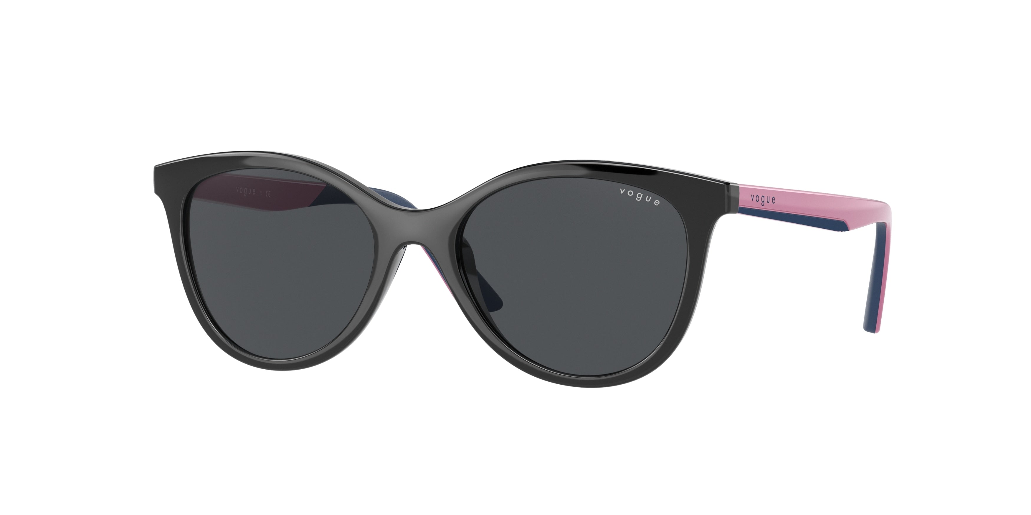 VOGUE JUNIOR SUN VJ2013 Butterfly Sunglasses W44/87-Black 46-125-16 - Color Map Black